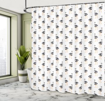 Abakuhaus Duschvorhang Moderner Digitaldruck mit 12 Haken auf Stoff Wasser Resistent Breite 175 cm, Höhe 180 cm, Strauß Hipster-moderner Baby-Vogel