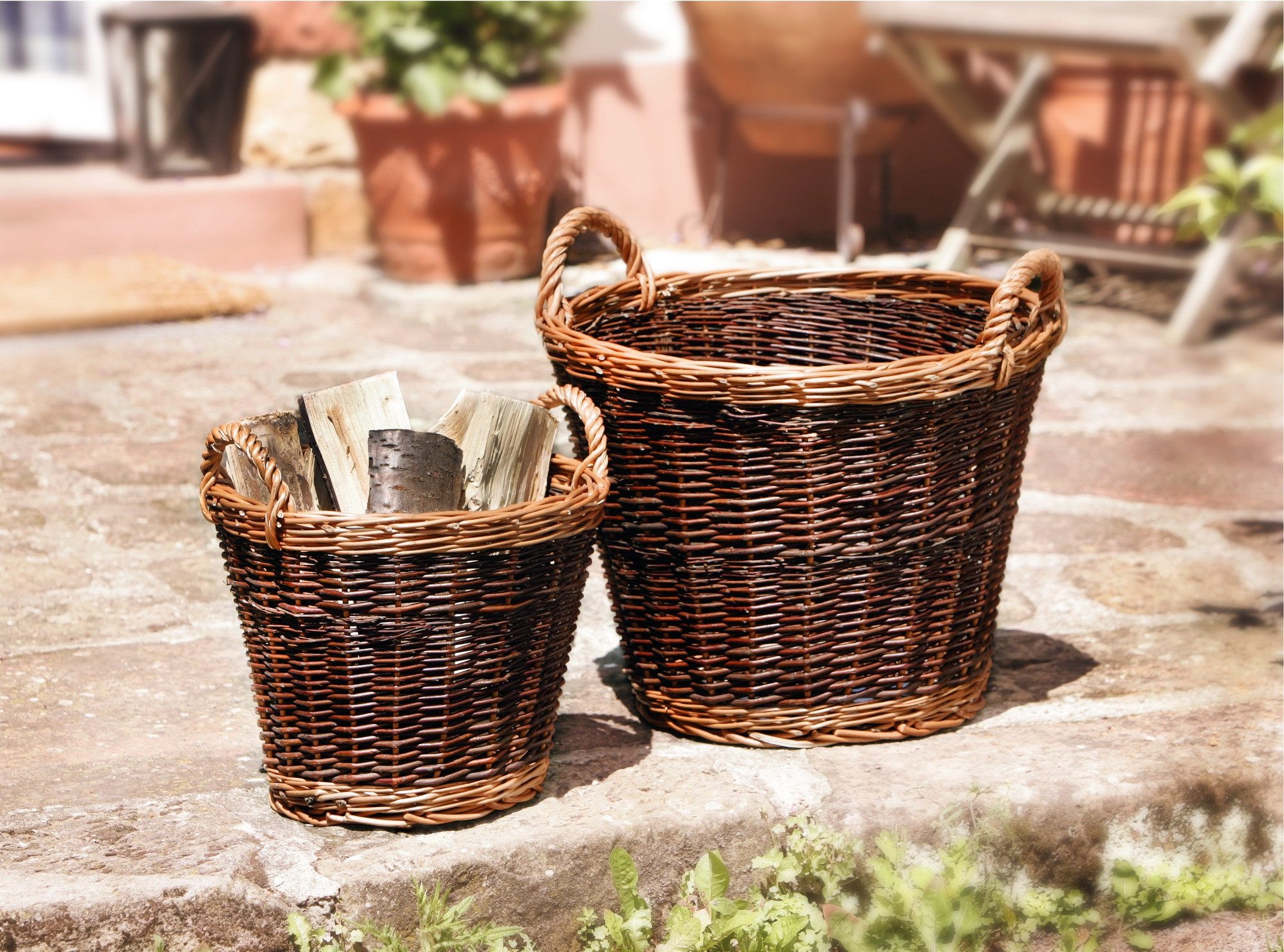 Frank Flechtwaren Dekokorb, Füllkorb Weidengeflecht klein