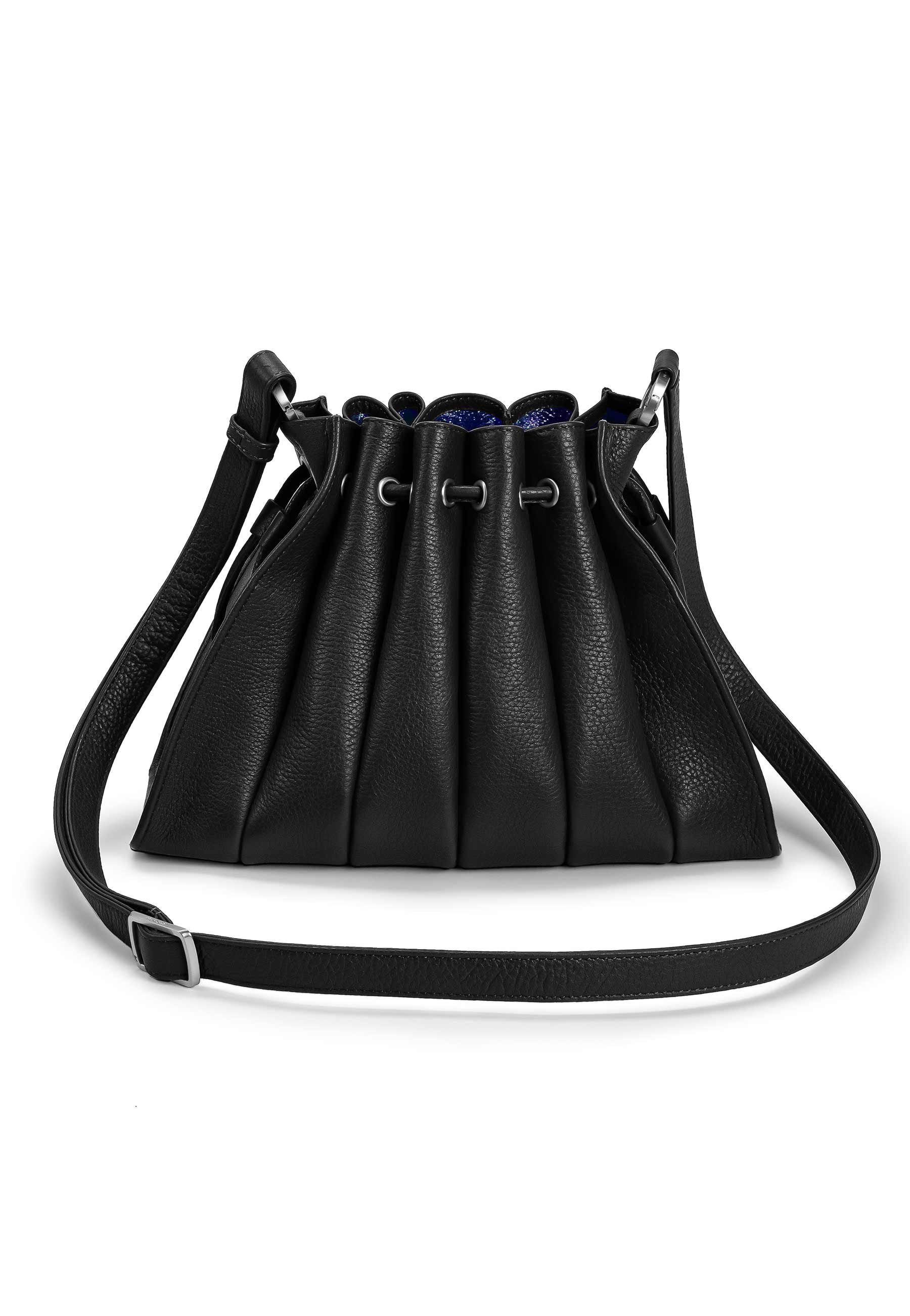 schwarz-blau Schultertasche modischer Fan Fächer-Optik GRETCHEN Shoulderbag, in