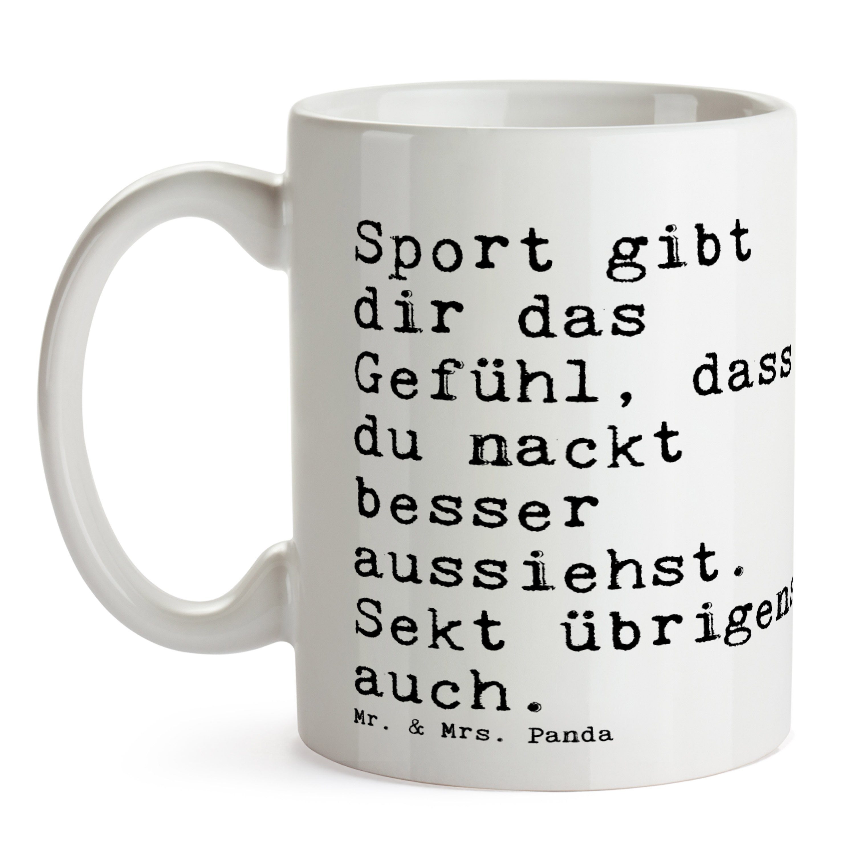 & Keramik gibt Weisheiten, - Tasse, Sport Mrs. - Panda das... Aussehen, Tasse Mr. dir Geschenk, Weiß