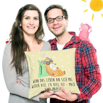 Mr. & Mrs. Panda Dekokissen Fuchs Neurodiversität - Gelb Pastell - Geschenk, Sofakissen, Kissenh, Einzigartige Designs