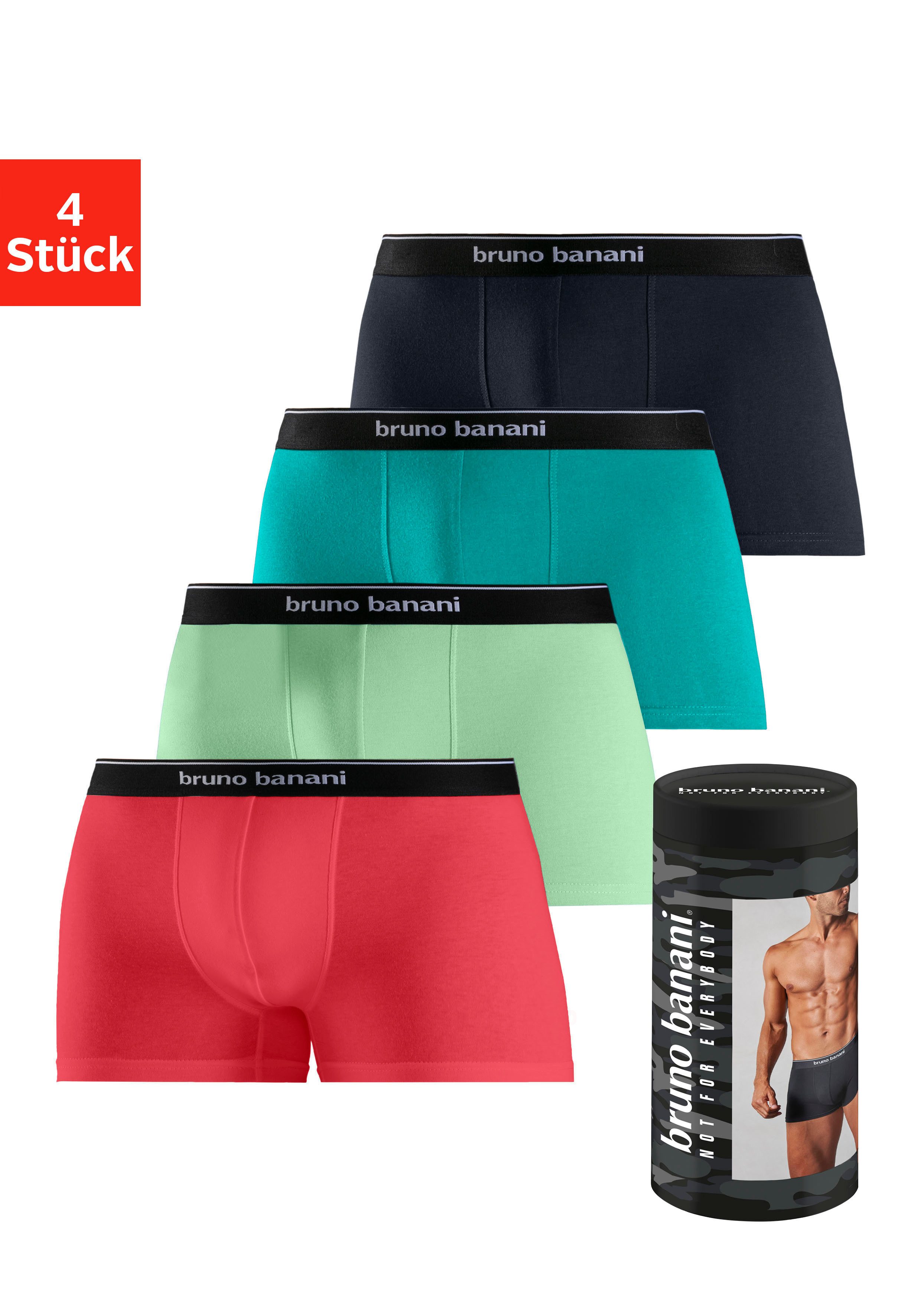 Bruno Banani Boxer Boxershorts für Herren (Dose, 4-St) in der Dose verpackt günstig online kaufen