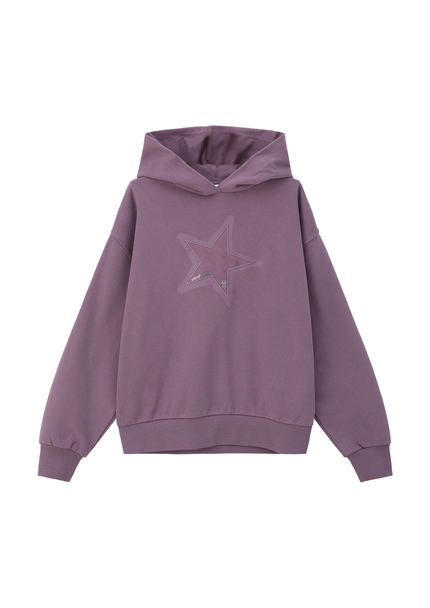 lavendel Stickerei Pailletten, Kapuzen-Sweatshirt Stickerei Sweatshirt s.Oliver mit