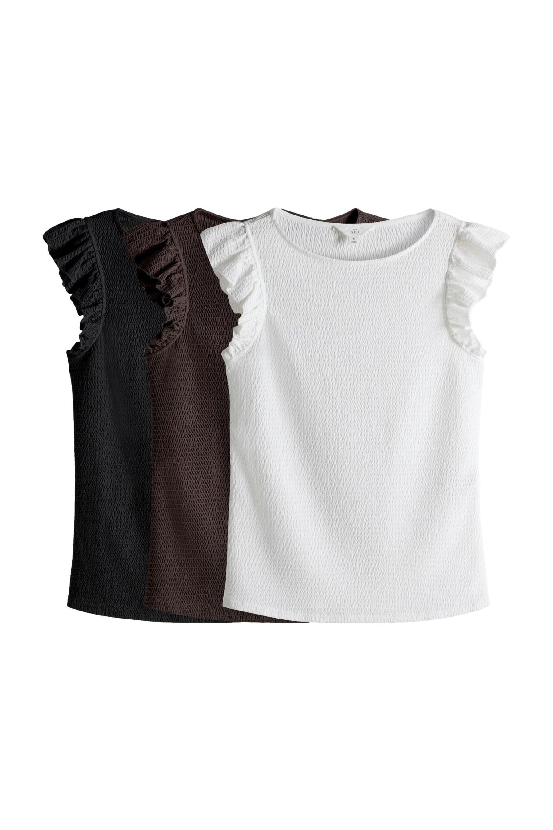 The Set Trägertop The Set T-Shirts mit Rüschen, 3er-Pack (3-tlg) günstig online kaufen