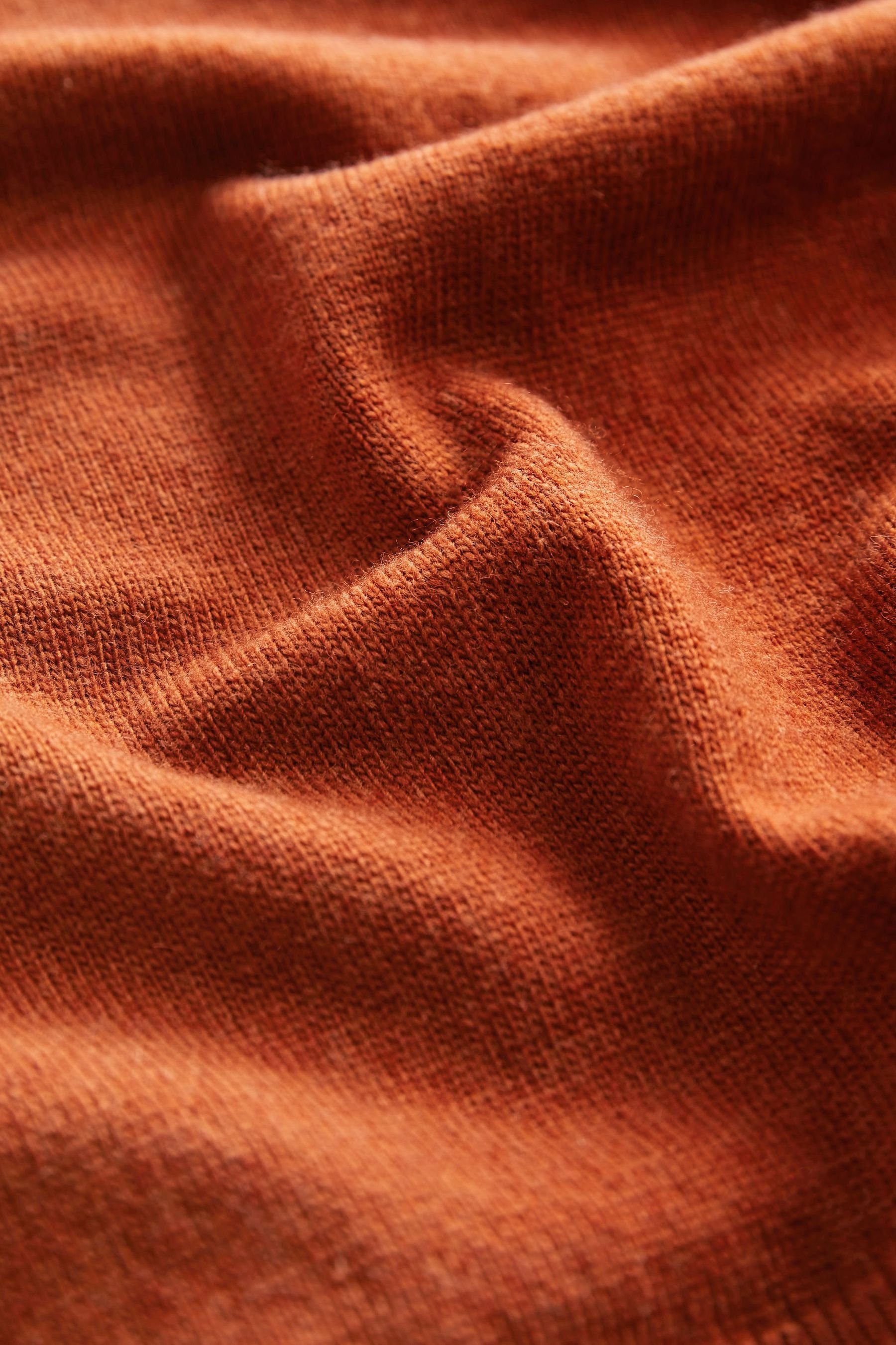 Next V-Ausschnitt-Pullover Pullover mit V-Ausschnitt Knöpfen und Brown Rust (1-tlg)