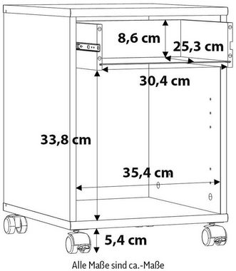 freiraum Rollcontainer Tempra, (BxHxT: 38,6x54,2x42 cm), in Artisan Eiche mit einer Schublade