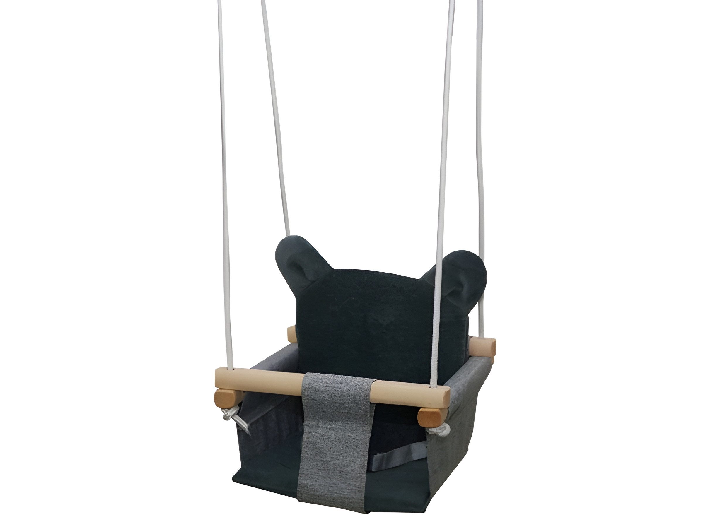 VERK GROUP Babyschaukelsitz Babyschaukel Holz (Babyschaukel), Sicherheitsgurt, Rückenlehne, abnehmbares Kissen, höhenverstellbar
