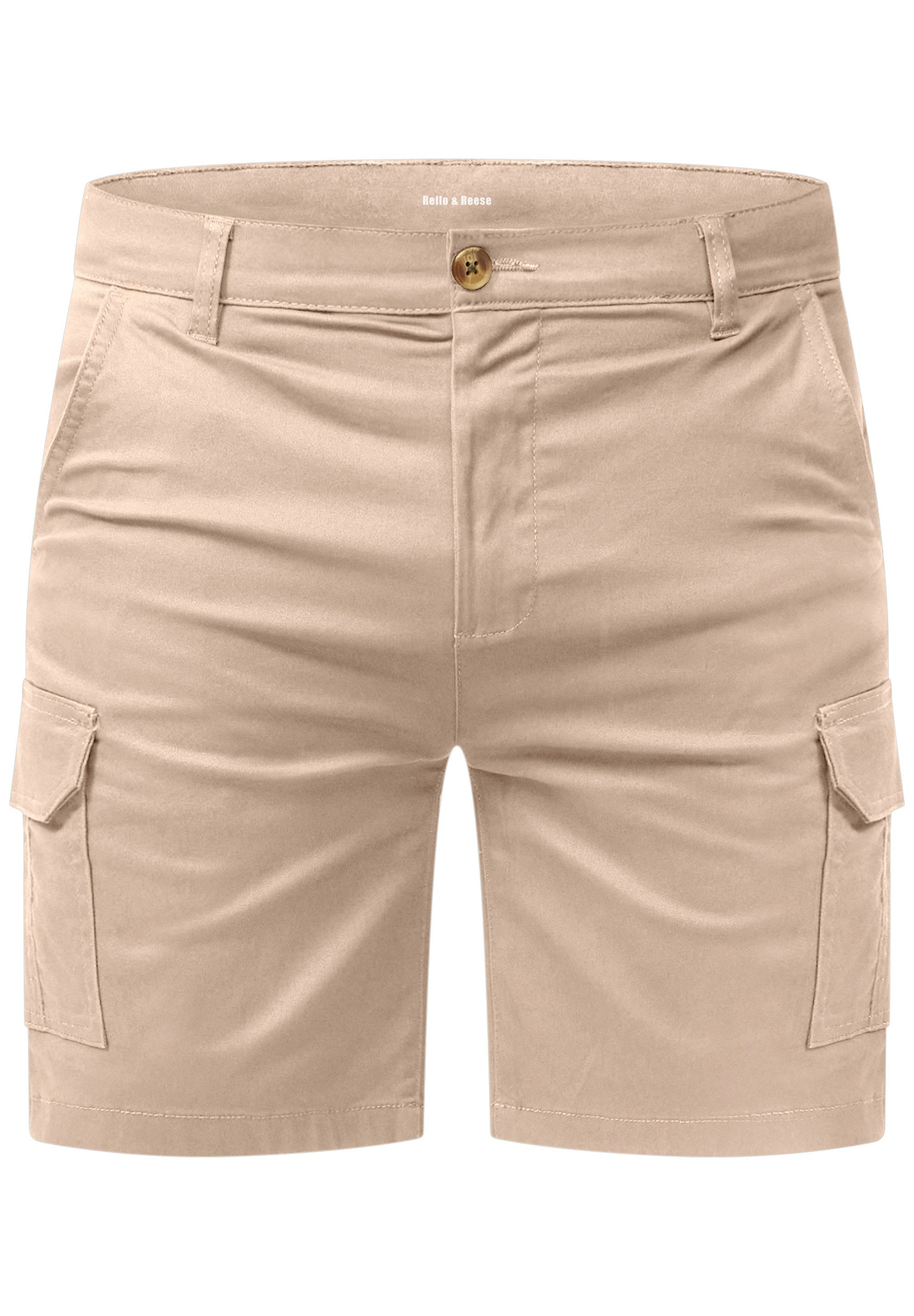 Rello & Reese Cargoshorts mit Cargotaschen & Stretchanteil Herren Kurze Hose Jeans Shorts Bermuda Regular-Fit