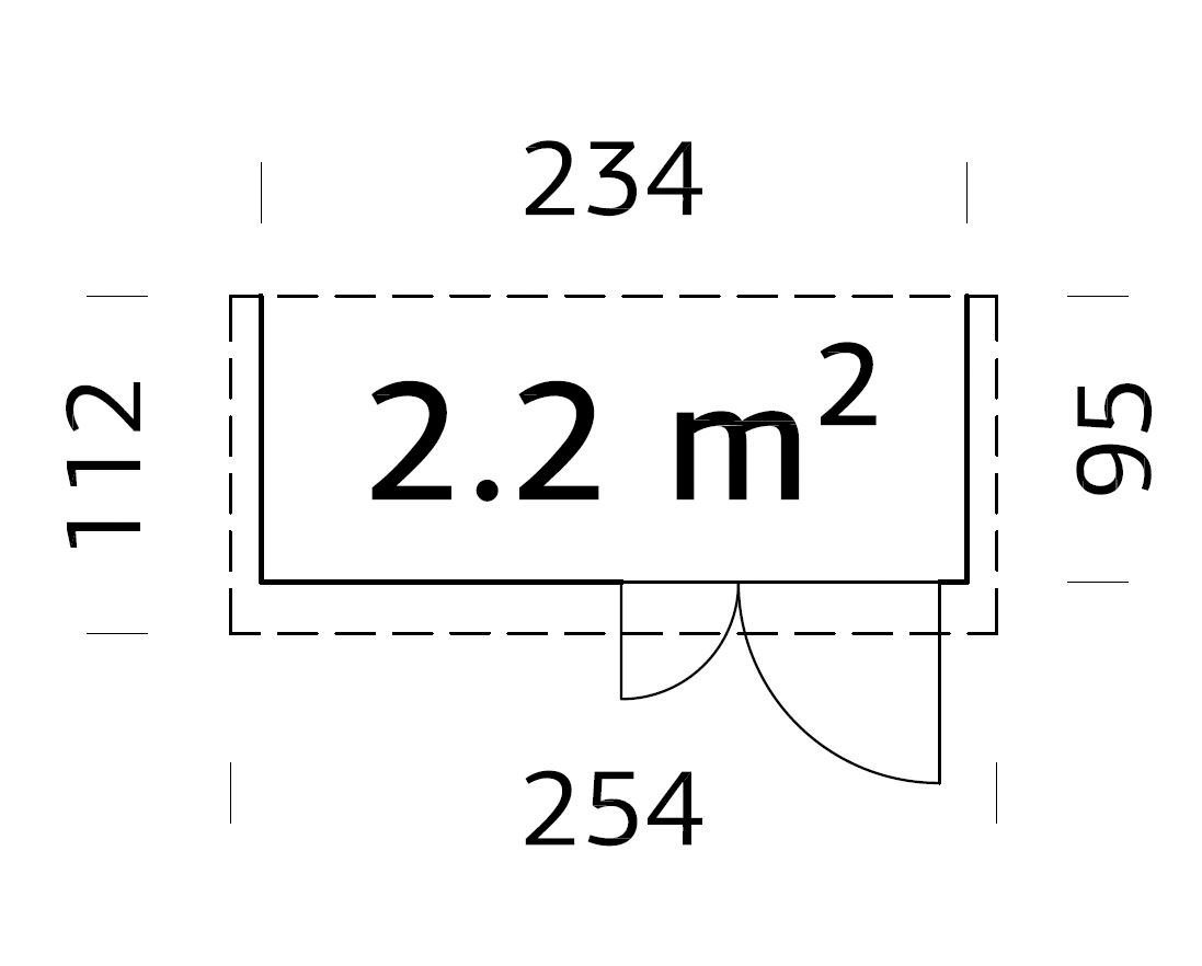 Thumbnail - Palmako Gerätehaus Leif, BxT: 254x112 cm, hellbraun