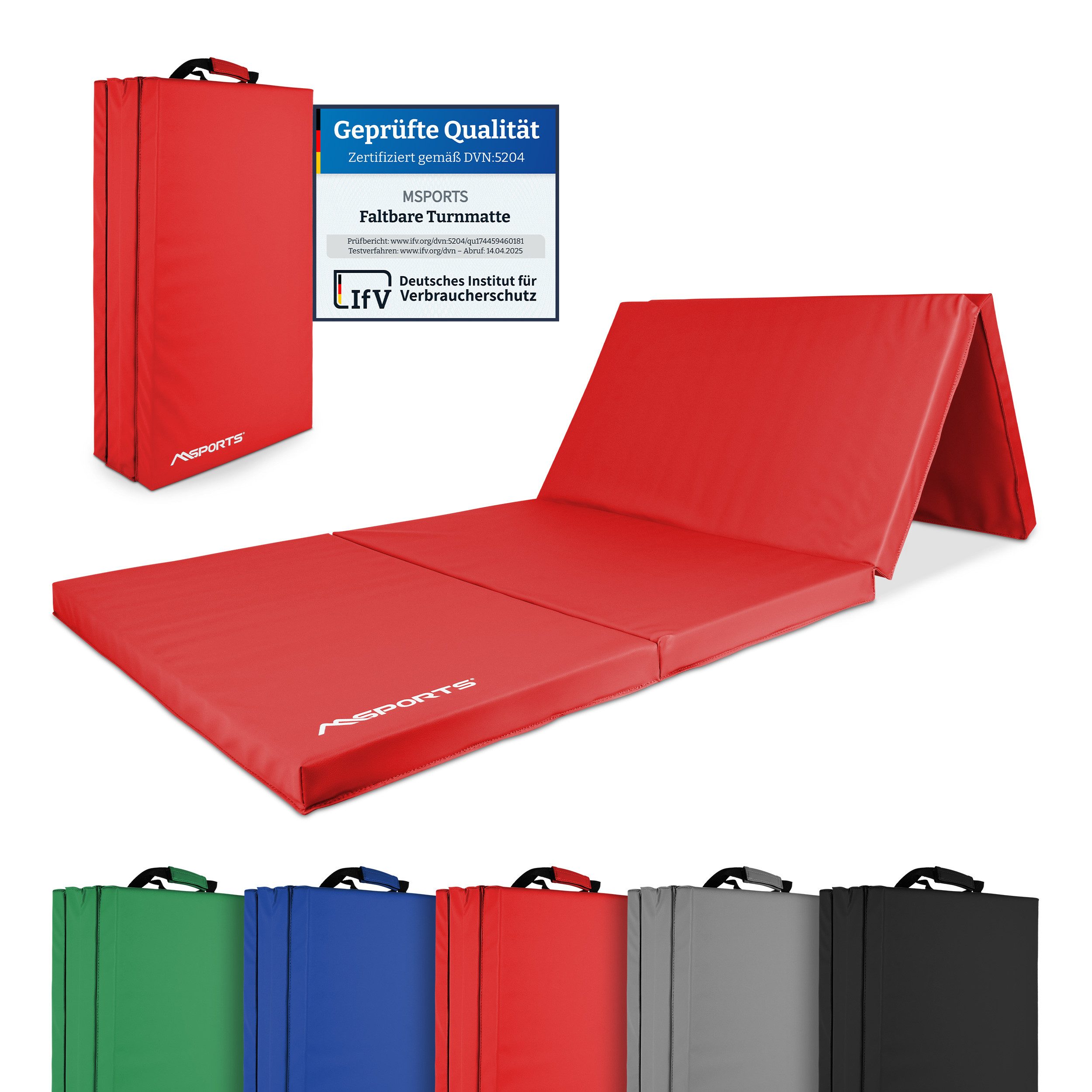 MSports® Turnmatte Turnmatte Premium klappbare Weichbodenmatte 190 x 80 x 5 cm