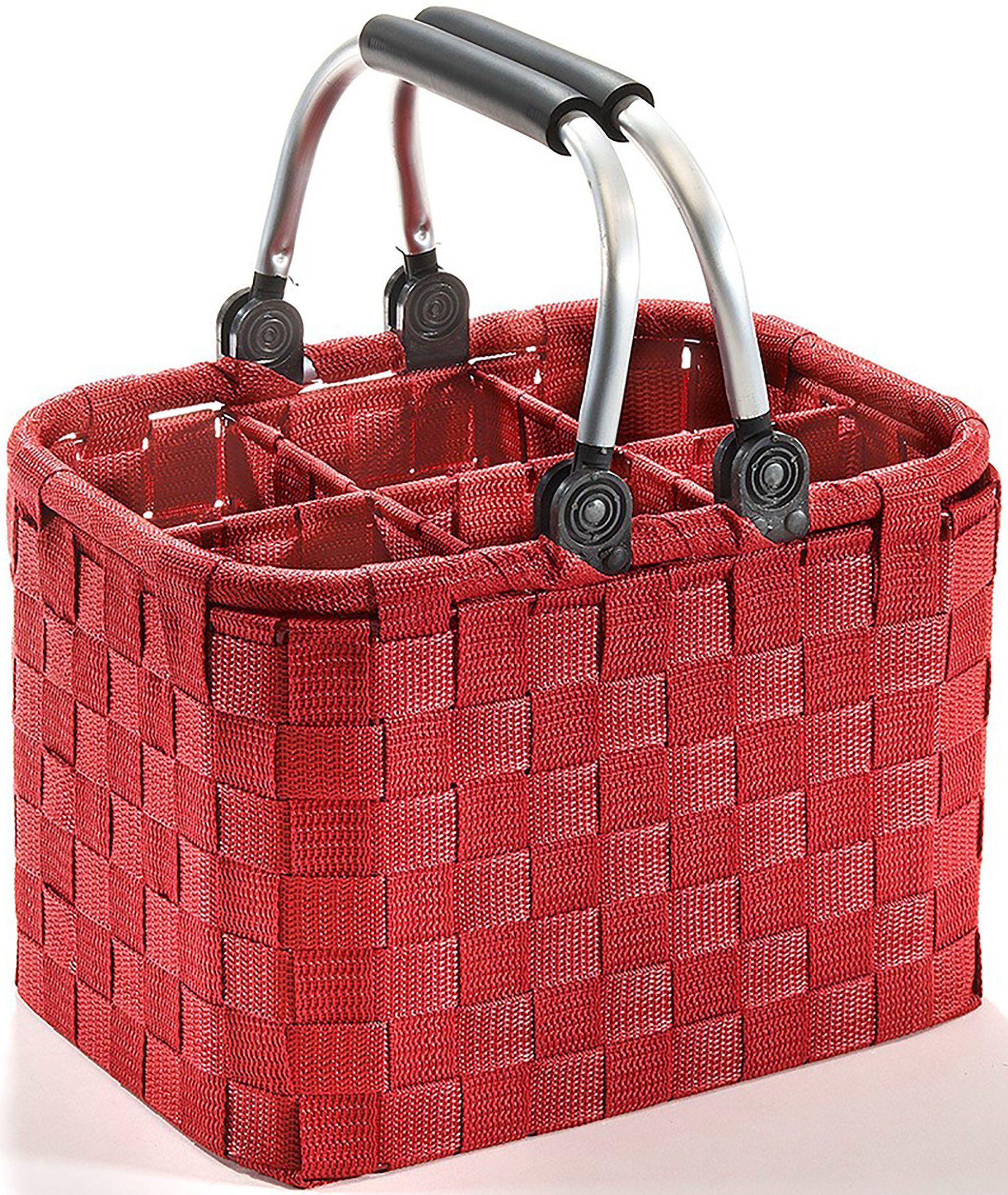 Kobolo Flaschenkorb Flaschenträger - Nylongeflecht- für 6 Flaschen rot günstig online kaufen