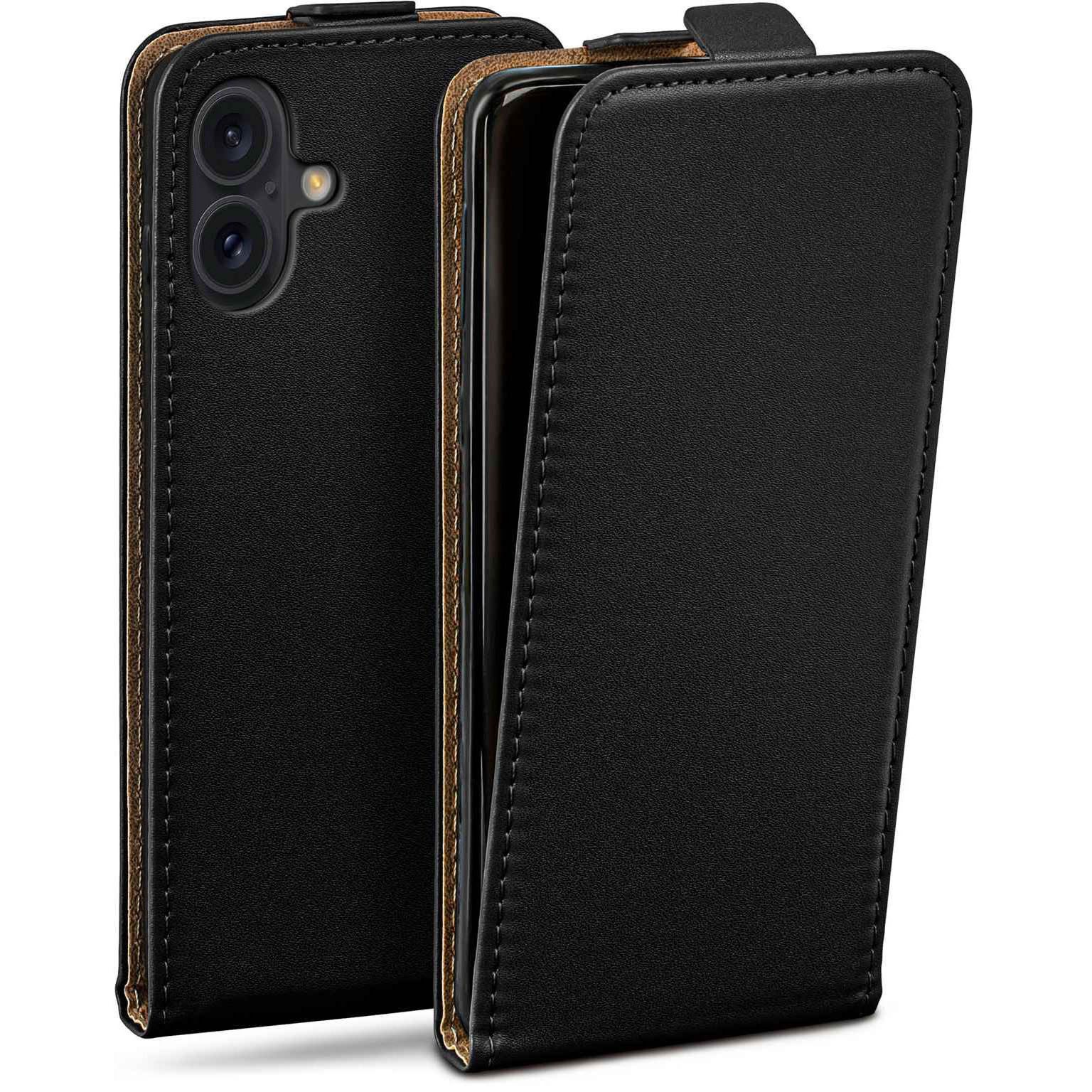 moex Handyhülle moex® Flip Case für Apple iPhone 16 Plus, Flip Case Klapphülle aus PU Leder, Hülle klappbar mit 360 Grad Schutz