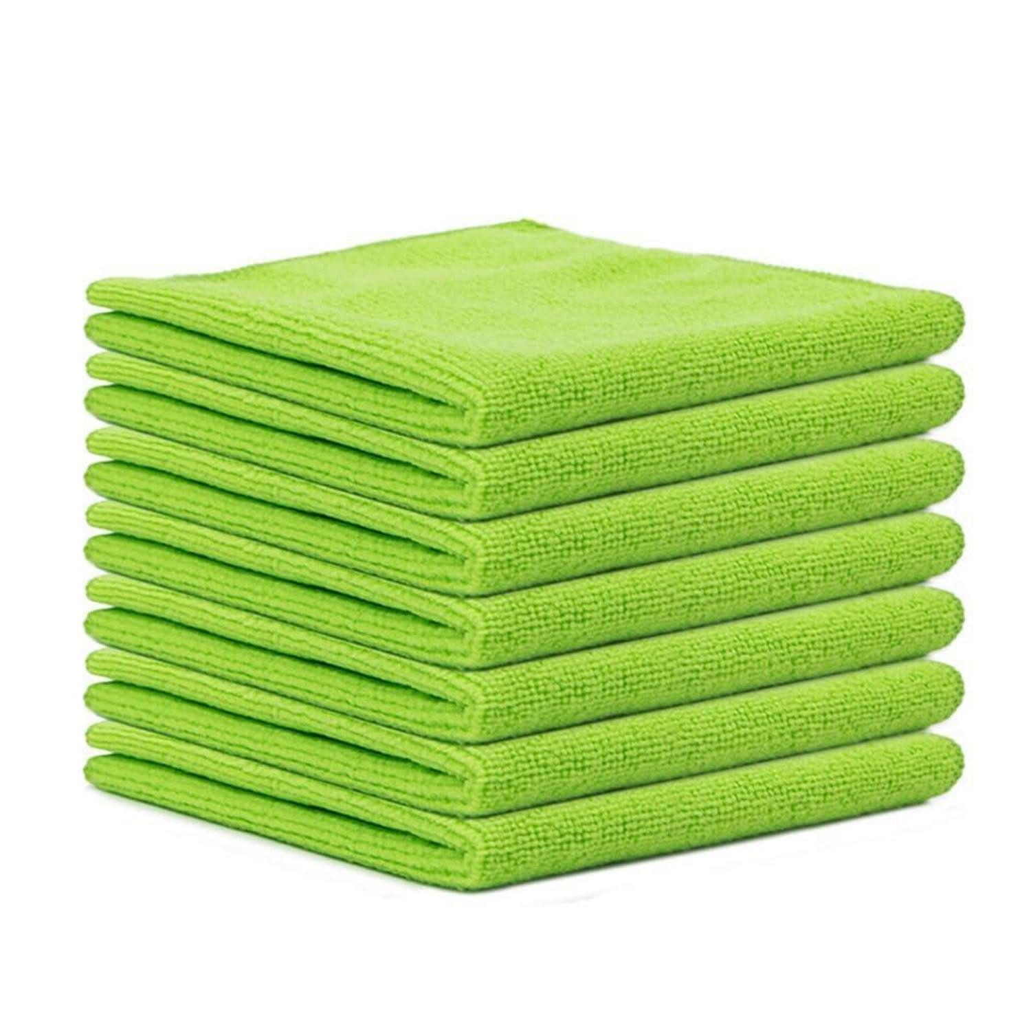 LuxusKollektion Mikrofaser Reinigungstücher 10St 25x25cm Grün Mikrofasertuch (Textil, 25x25 cm, 10-tlg)