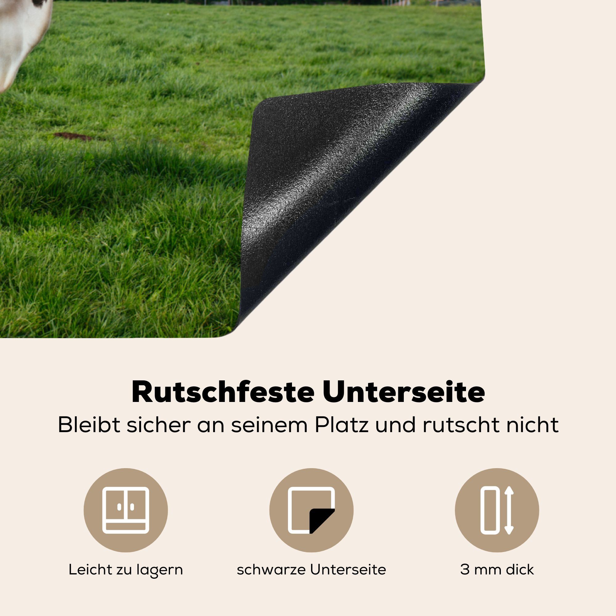 MuchoWow Herdblende-/Abdeckplatte Kuh - Schutz 81x52 - tlg), cm, küche, Niederlande, die - Schwarz Induktionskochfeld (1 Vinyl, Weiß Ceranfeldabdeckung für