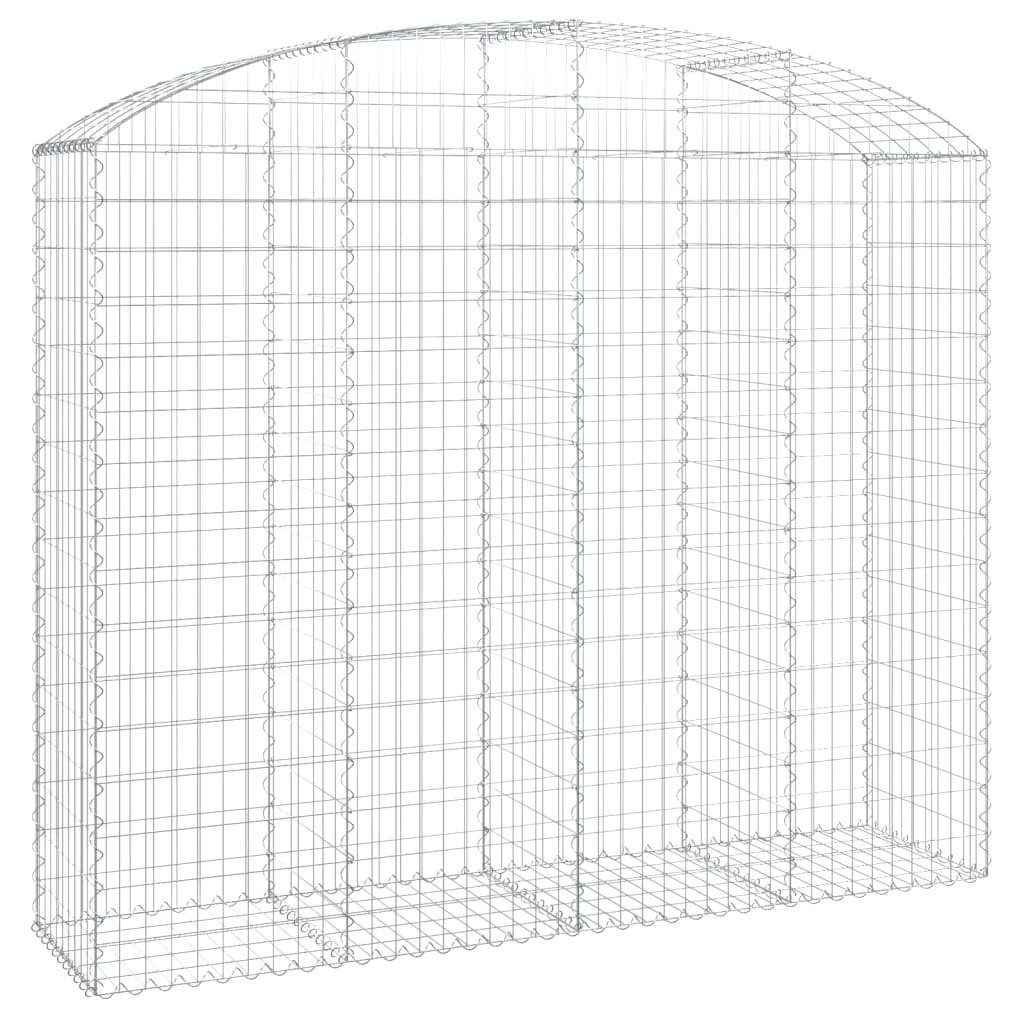 vidaXL Blumentopf Gabione mit Hochbogen 200x50x160/180 cm Verzinktes Eisen (1 St)