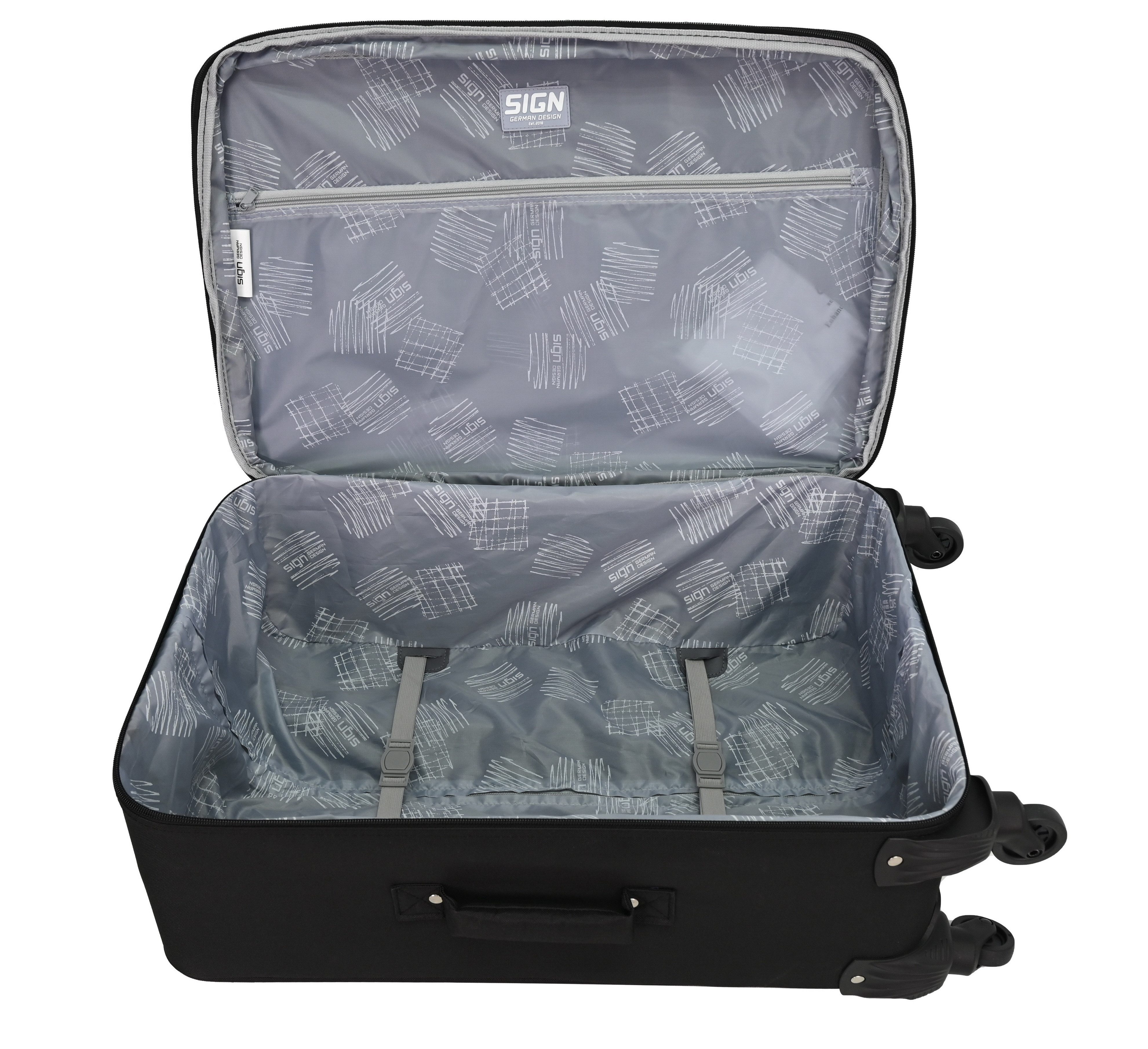 SIGN German Design Koffer Stoffkoffer Weichgepäck Trolley 4 Rollen (M/L/XL/Set)