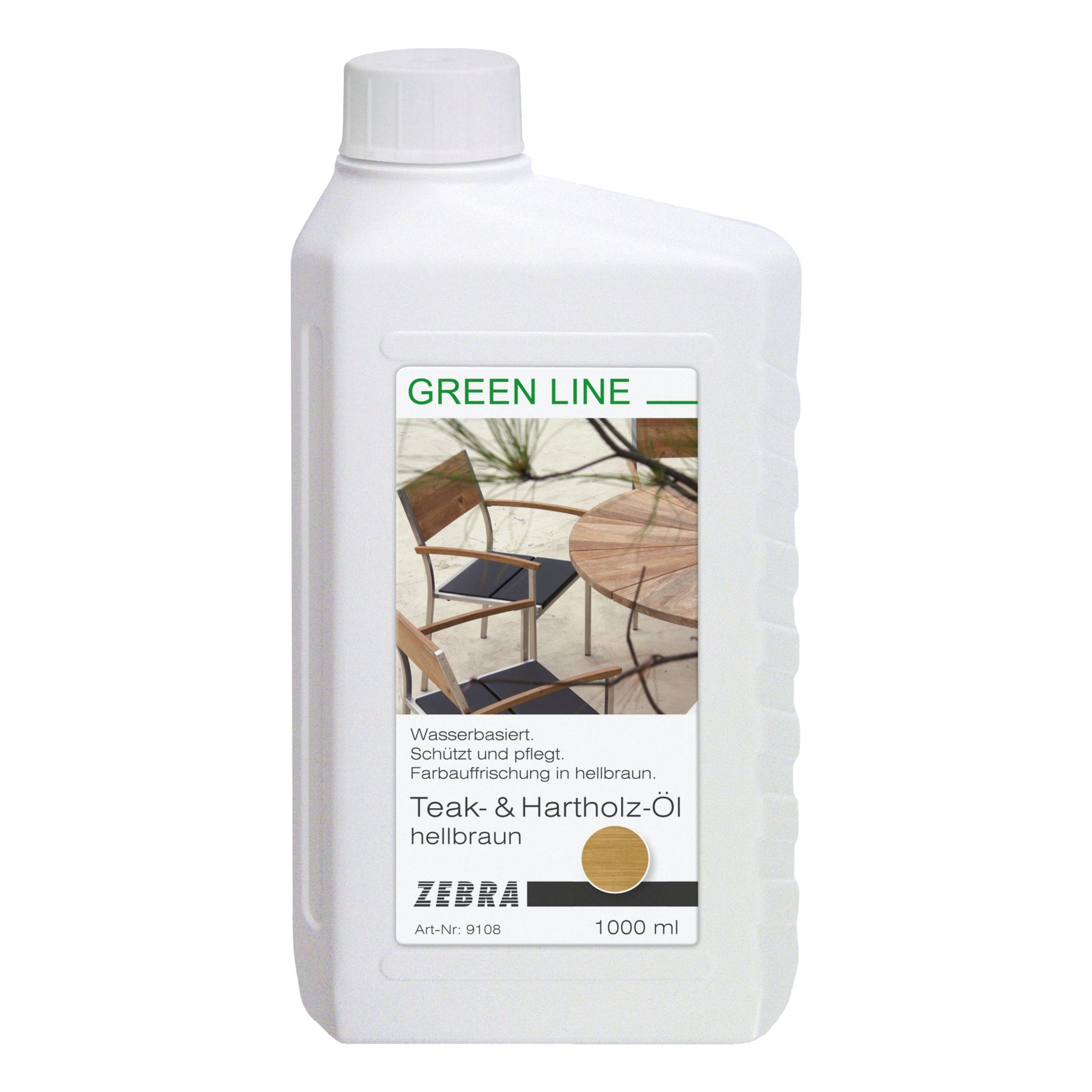 Möbel für Line, Hartholzöl Farbauffrischer gegen Green ZEBRA Teak- Ausbleichen & Hartholz, 1000ml,