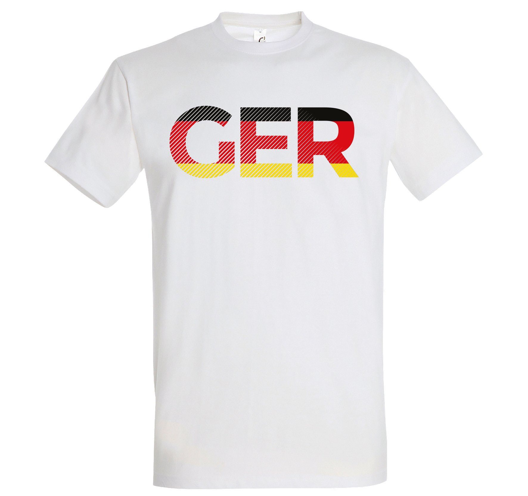 Youth Designz T-Shirt Germany Herren T-Shirt im Fußball Look mit GER Frontprint Weiss