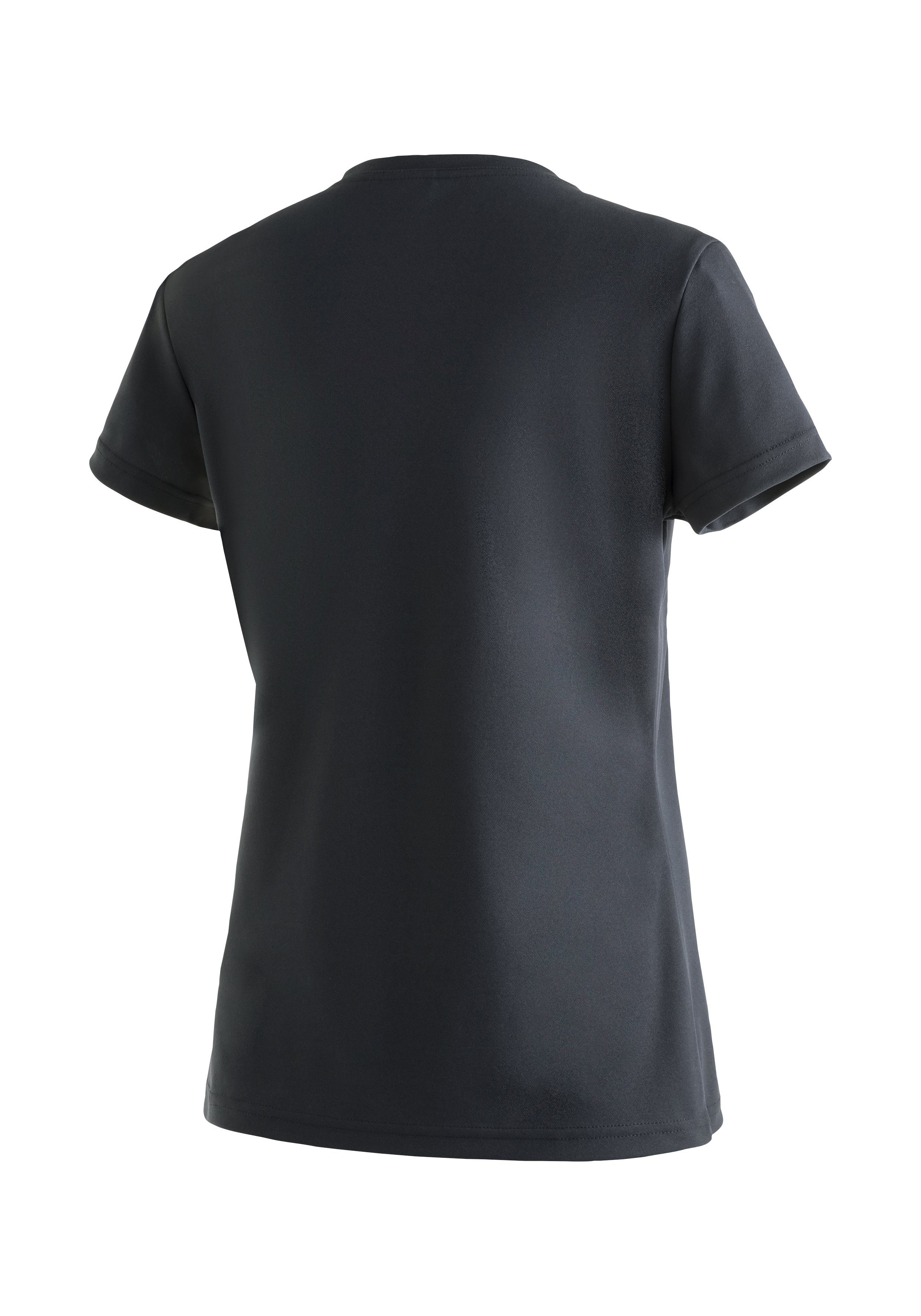 Maier Sports Kurzarmshirt Trudy Funktionsshirt Freizeit für Wandern Damen und schwarz T-Shirt,