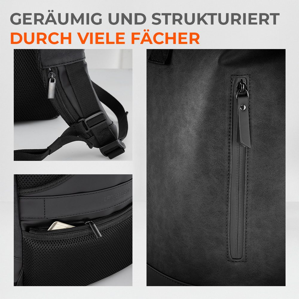 Langenberg Rucksack LANGENBERG Rucksack Herren & Damen [22 Liter] Stylischer Tagesrucksack, REACH: https://kurzlinks.de/h7hx