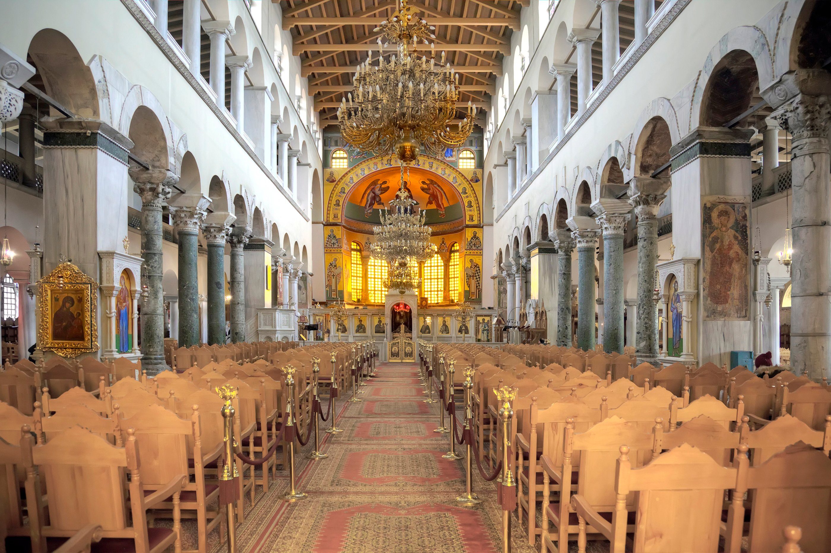 Papermoon Fototapete ARCHITEKTUR-ORTHODOXE KIRCHE SALONIKI KATHEDRALE SÄULEN