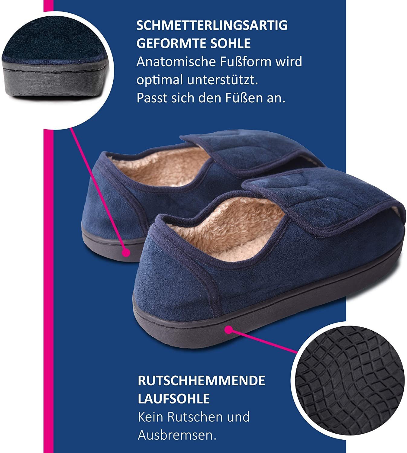 SHD Bequemschuh geschlossen erhältl. Größen 38 - 45 Hausschuh