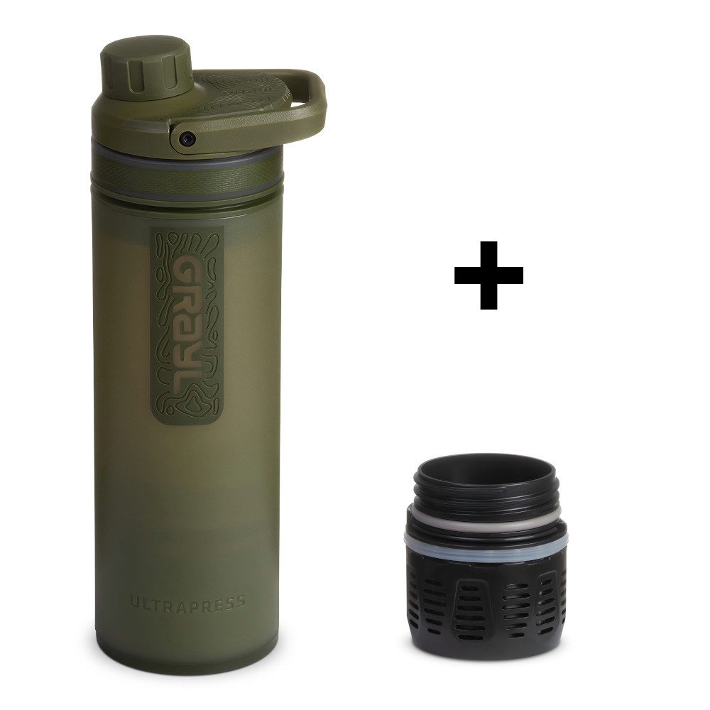 Grayl Wasserfilter GRAYL UltraPress™ Purifier Bottle Olive Drab + Ersatzfilter