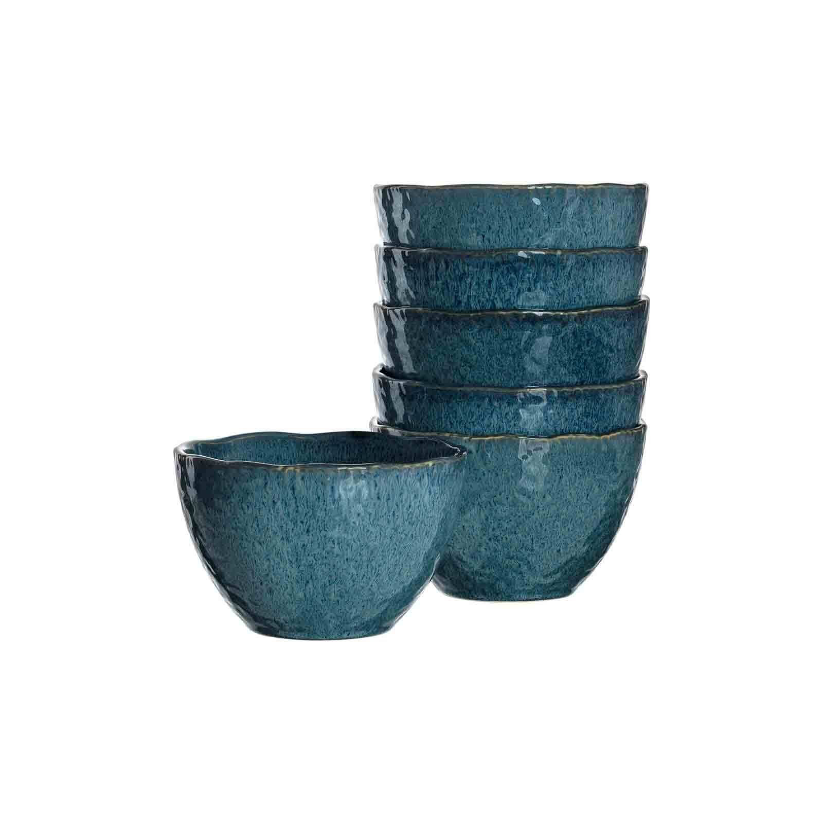 LEONARDO Schale Matera Keramikschalen ø 15,3 cm 6er Set, Keramik, (6x Keramikschale, 6-tlg) Blau