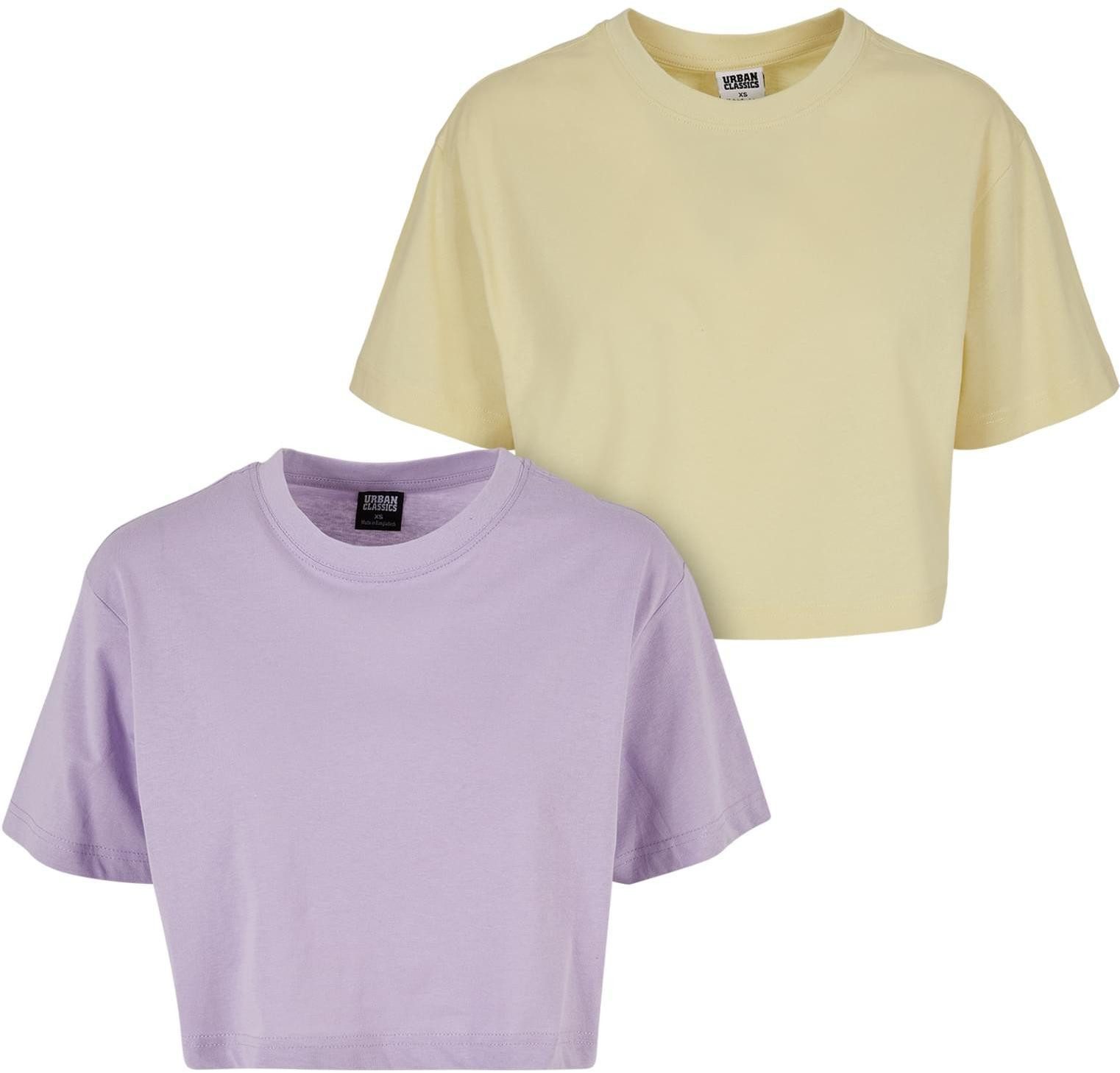 Rundhalsshirt Ladies Short Oversized Tee 2-Pack T-Shirt Damen