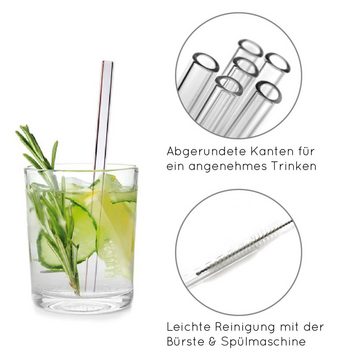 KaraLuna Trinkhalme 36 Glas Strohhalme Vorteilspack - 18x lange 18x kurze Strohhalme, (36-tlg)