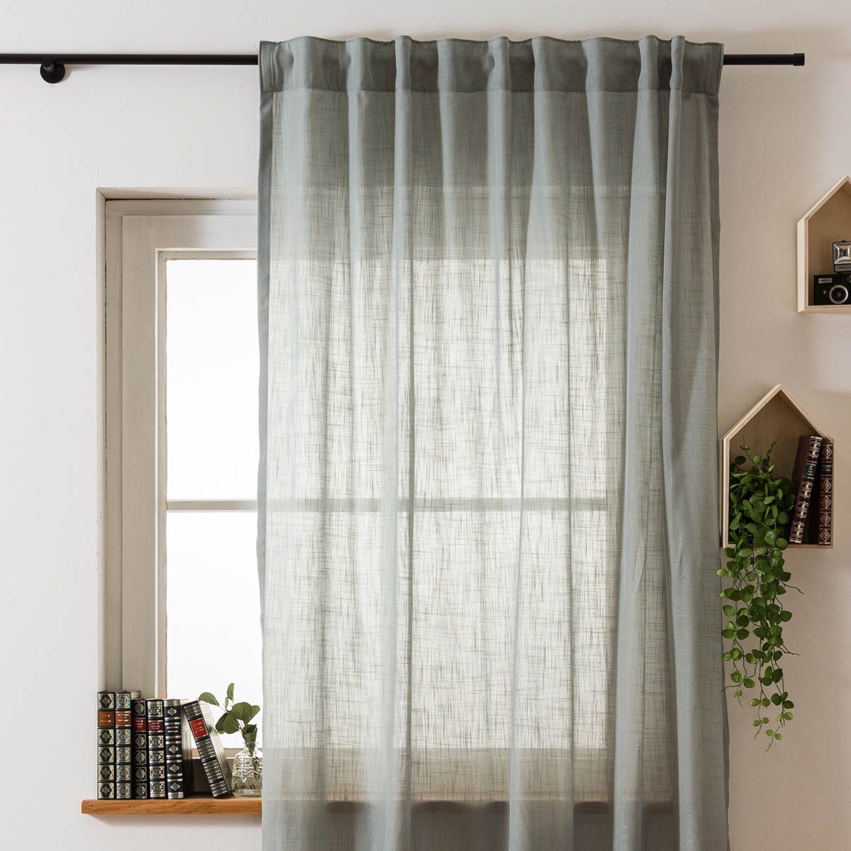 SCHÖNER LEBEN. Vorhang Gardine mit Smok-Schlaufenband Leinenstruktur salbei günstig online kaufen