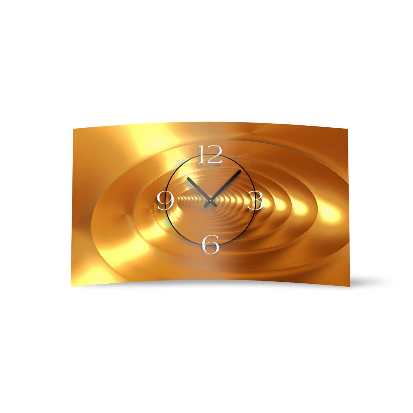 dixtime Wanduhr Abstrakt gold bronze Designer Wanduhr (Einzigartige 3D-Optik aus 4mm Alu-Dibond)