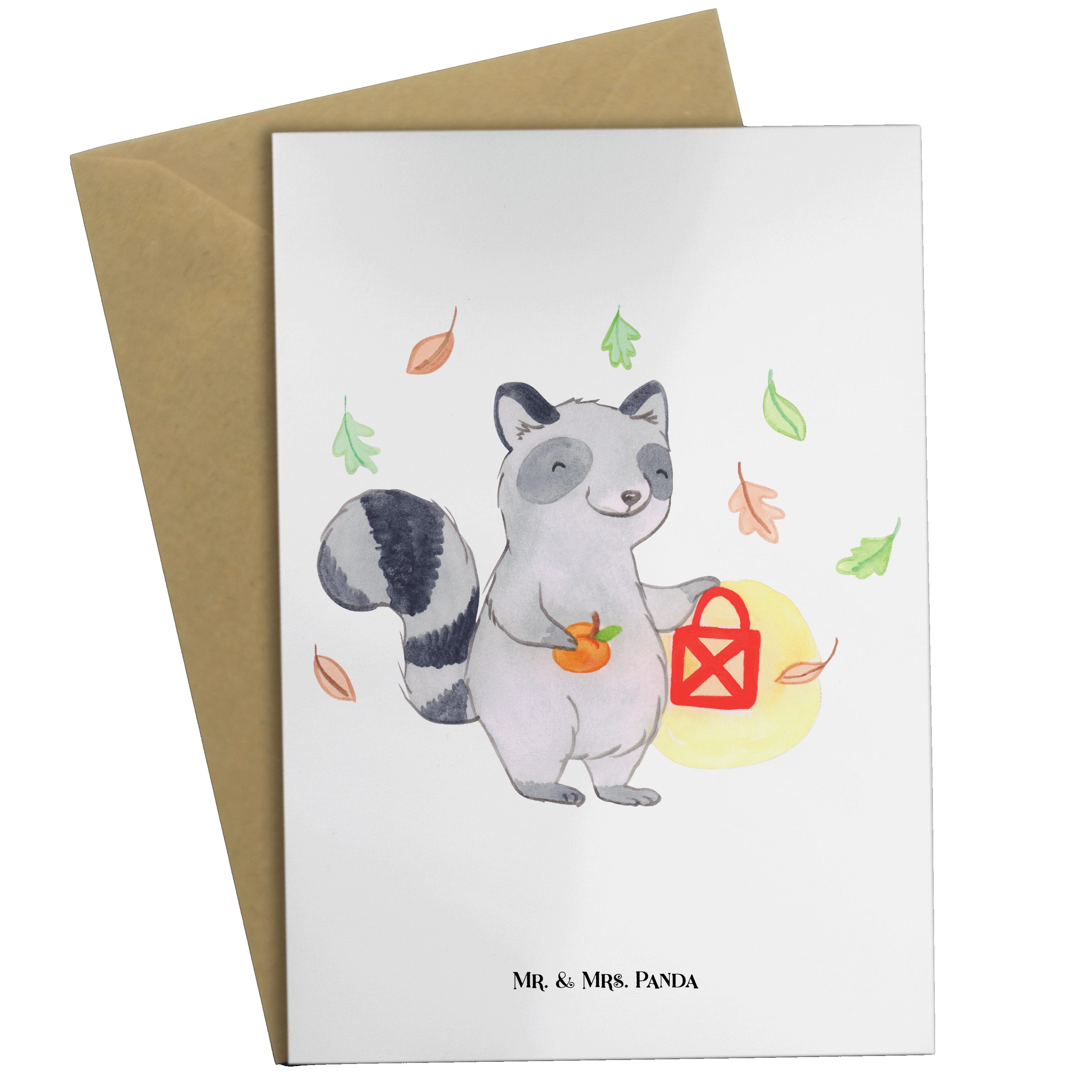 - sa sonst Laterne Dekoration, & Waschbär Panda - Süßes Mrs. gibt's Weiß Geschenk, Mr. Grußkarte
