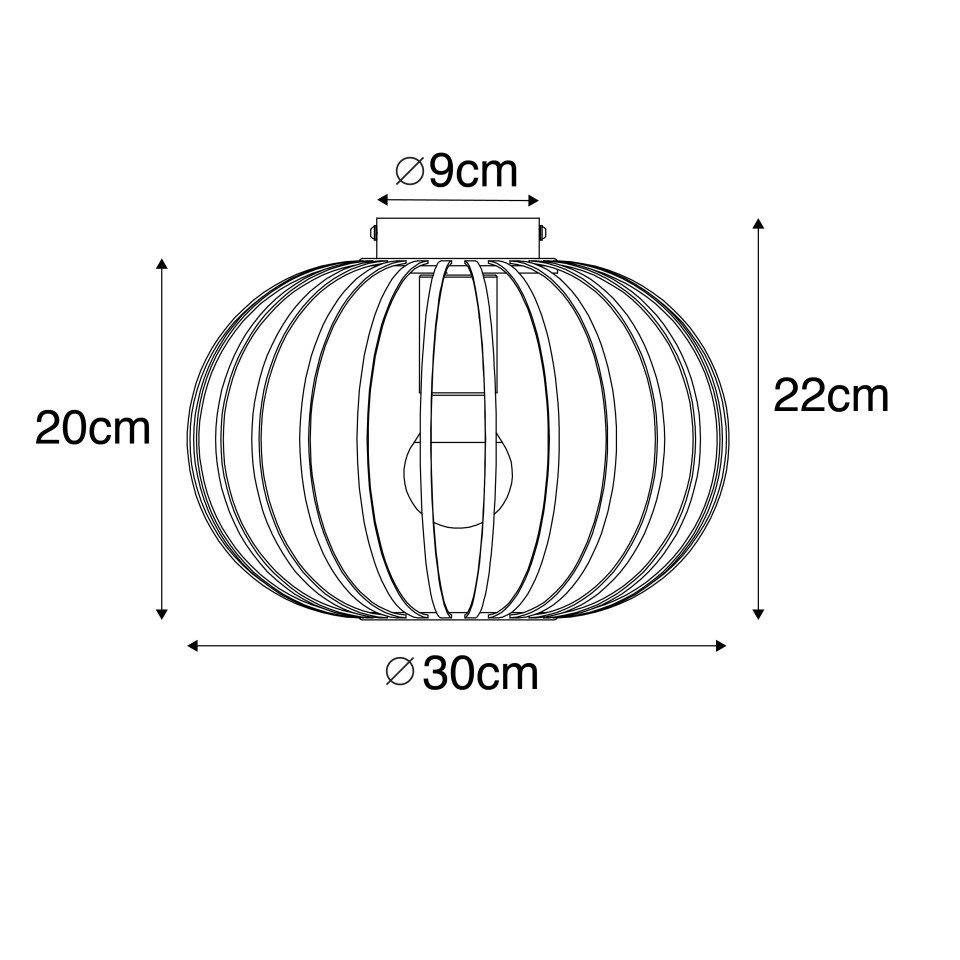Qazqa Deckenleuchte Johanna, ohne Leuchtmittel, Warmweiß, QAZQA Deckenleuchte, e27, Weiß, Stahl, Design