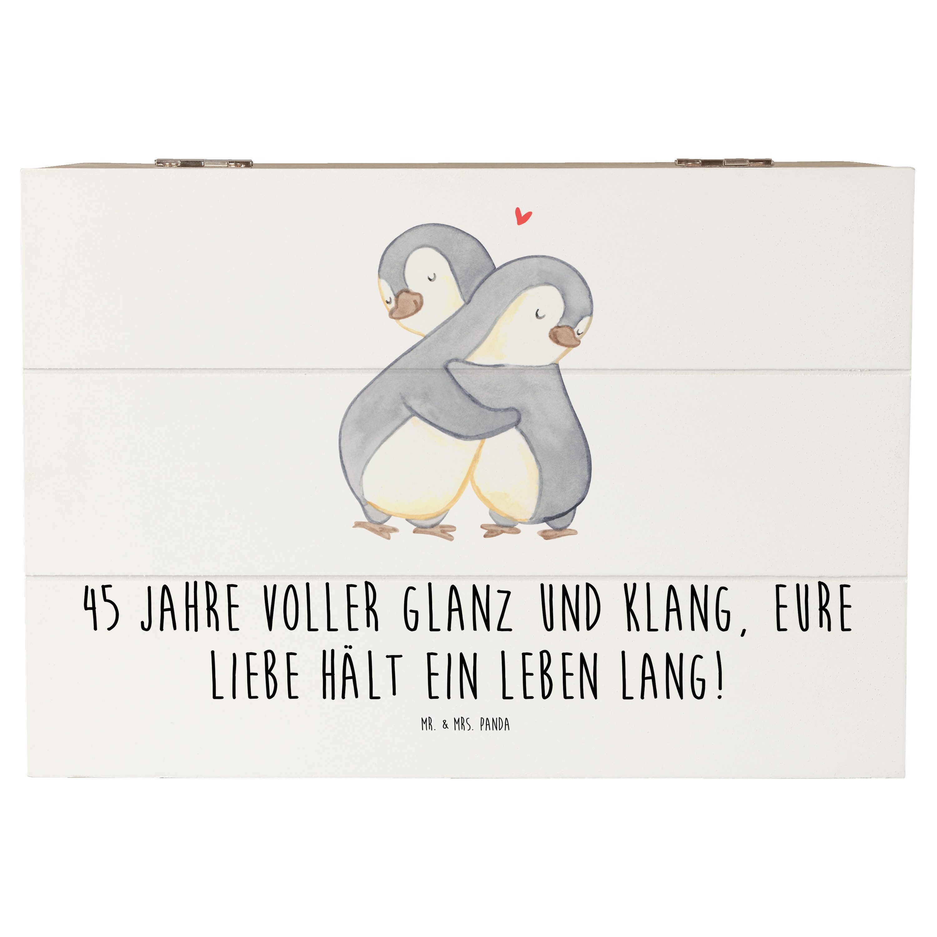 Dekokiste 22 x 15 cm 45. Hochzeitstag Messinghochzeit - Weiß - Geschenk, Liebe