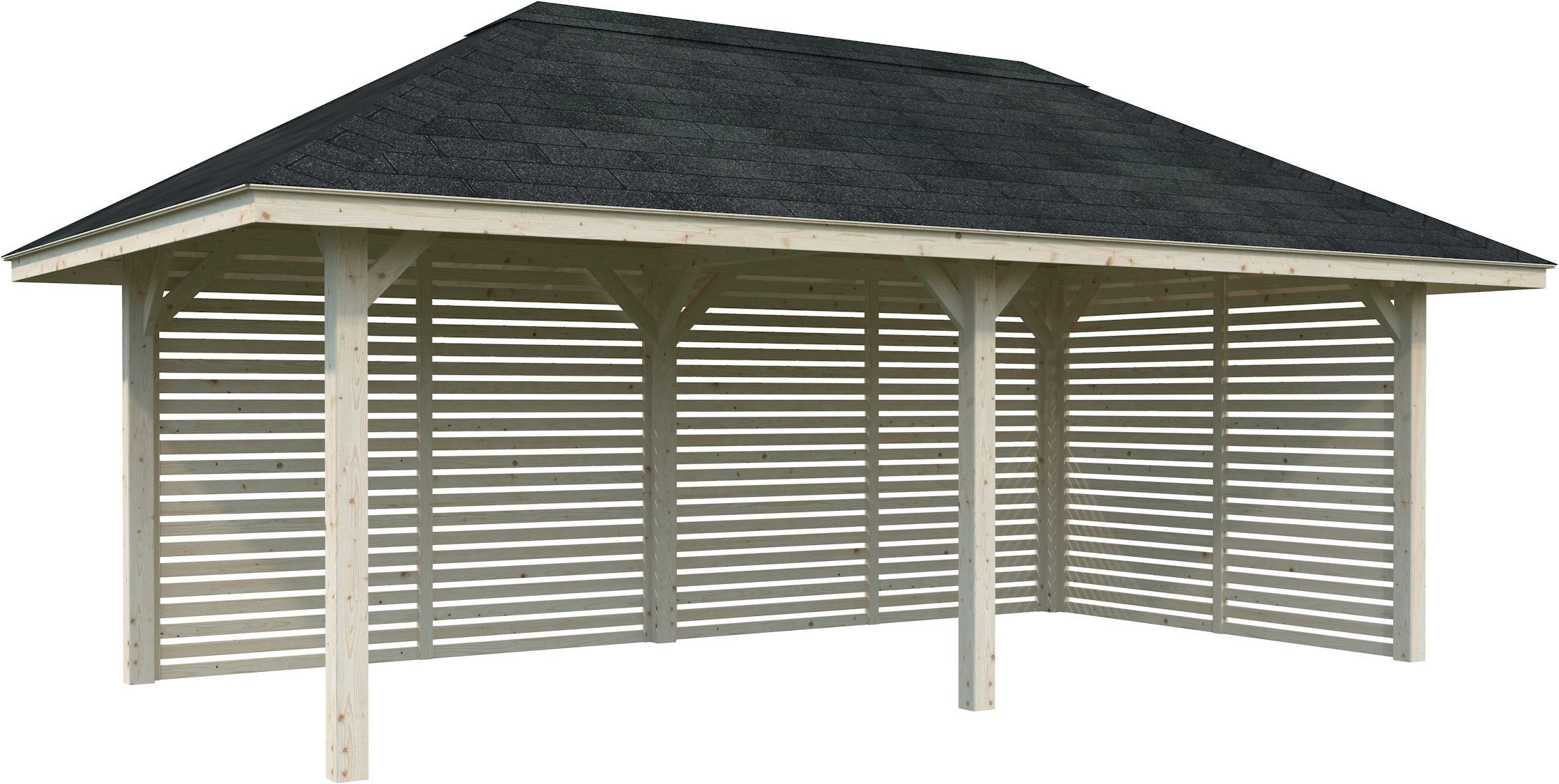 Palmako Holzpavillon Bianca 16,6 m² Set 109, (Set), BxTxH: 672x384x319 cm
