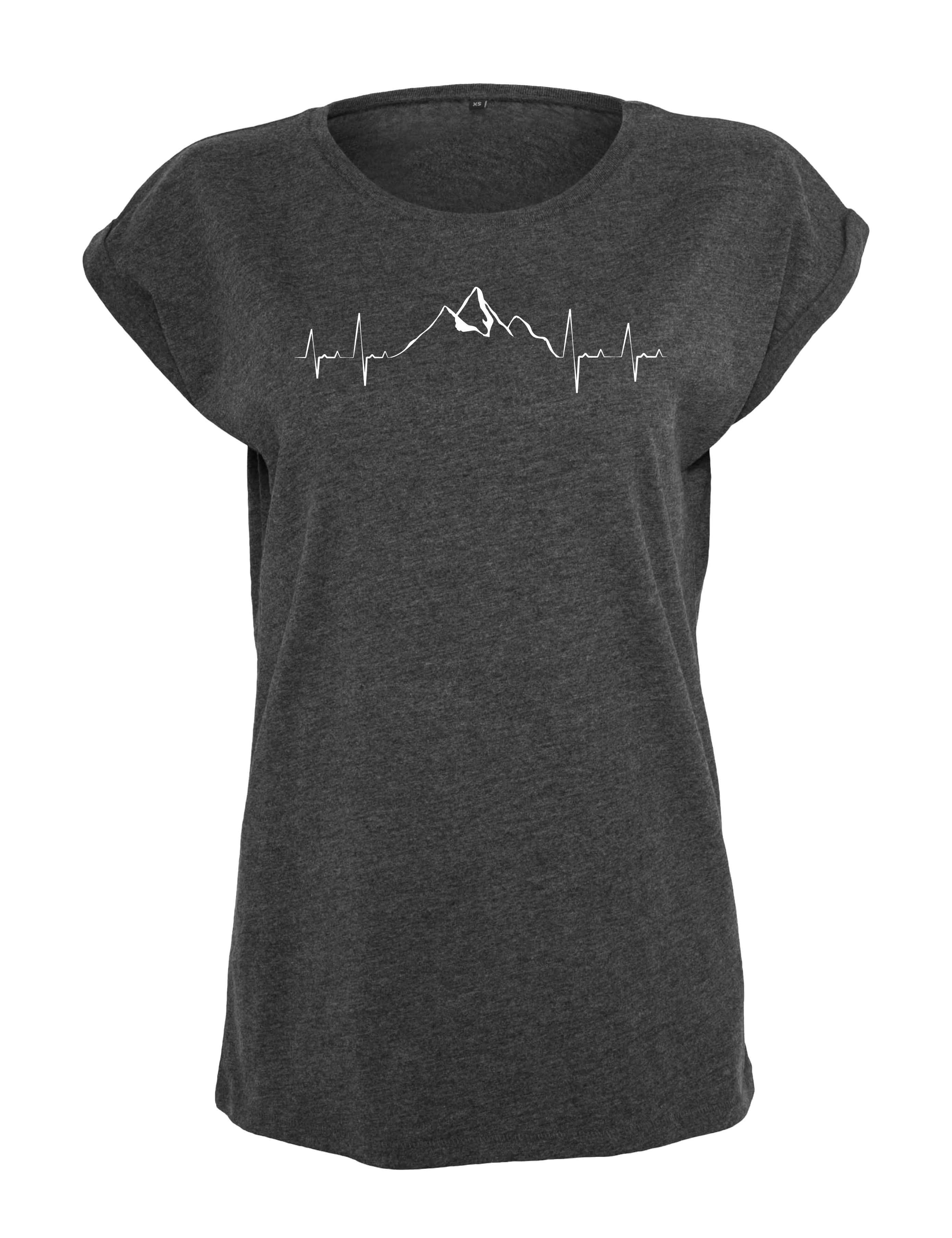 Youth Designz Print-Shirt Heartbeat Mountain Damen T-Shirt als Statement Ge günstig online kaufen
