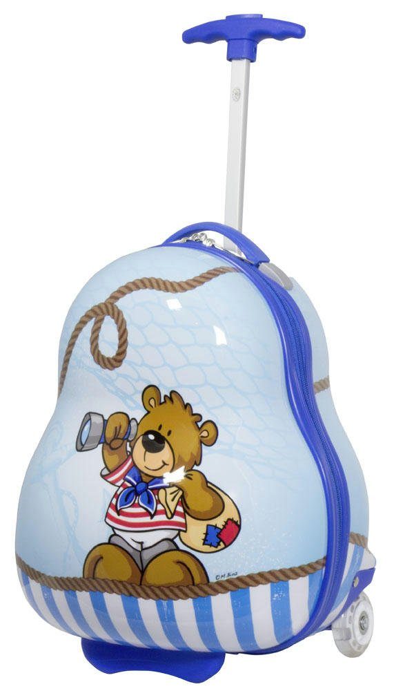 Warenhandel König Kinderkoffer Kinderkoffer Bär, 2 Rollen, mit Motiv, Leichtlaufrollen mit LED-Licht