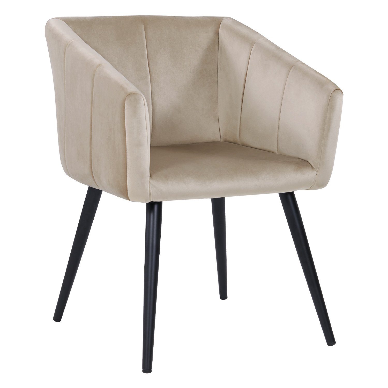 Duhome Loungesessel, Esszimmerstuhl Stoff Lederoptik Samt Sessel Metallbeine Retro Design