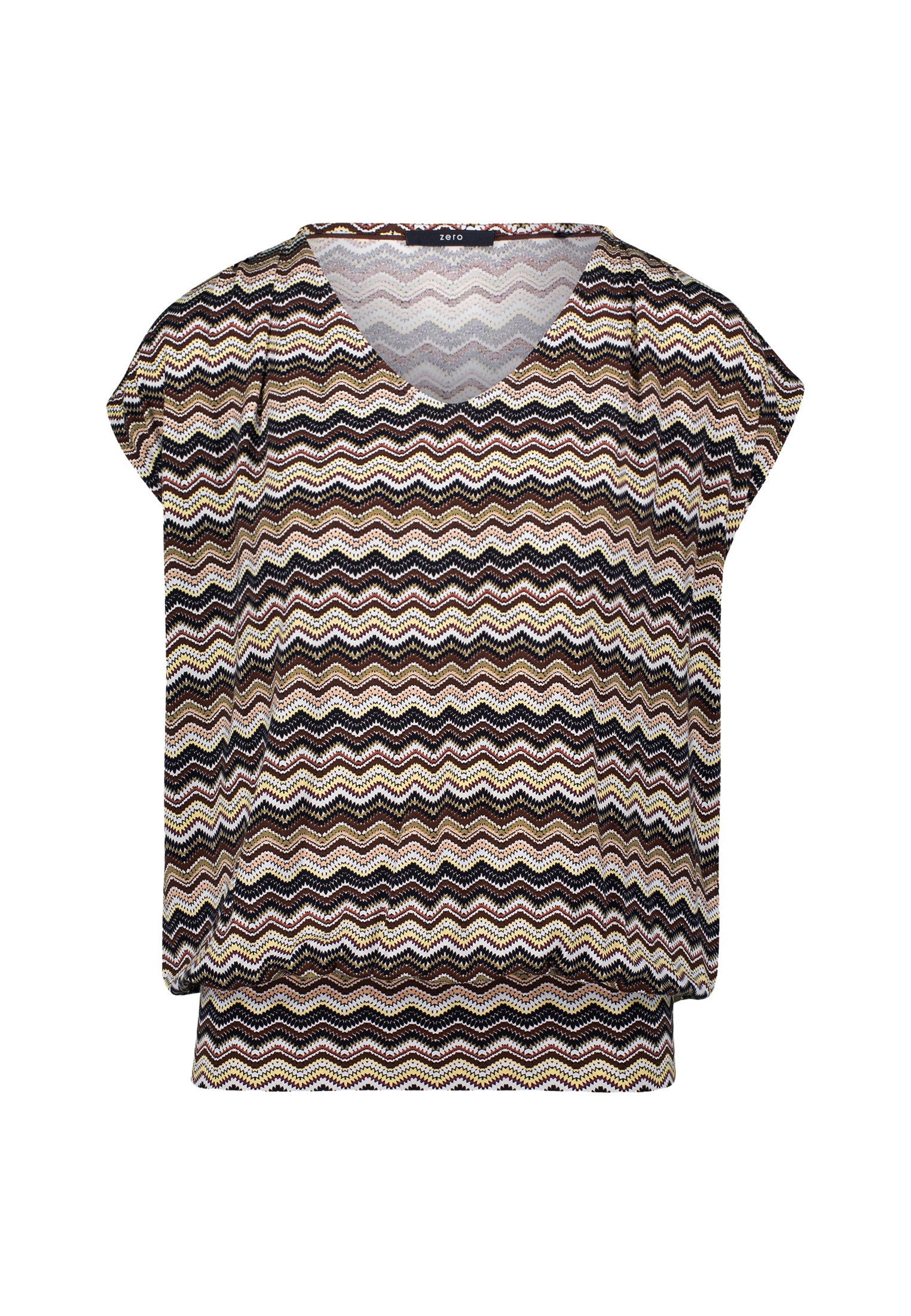 Zero Kurzarmshirt zero Shirt mit Zickzackmuster günstig online kaufen