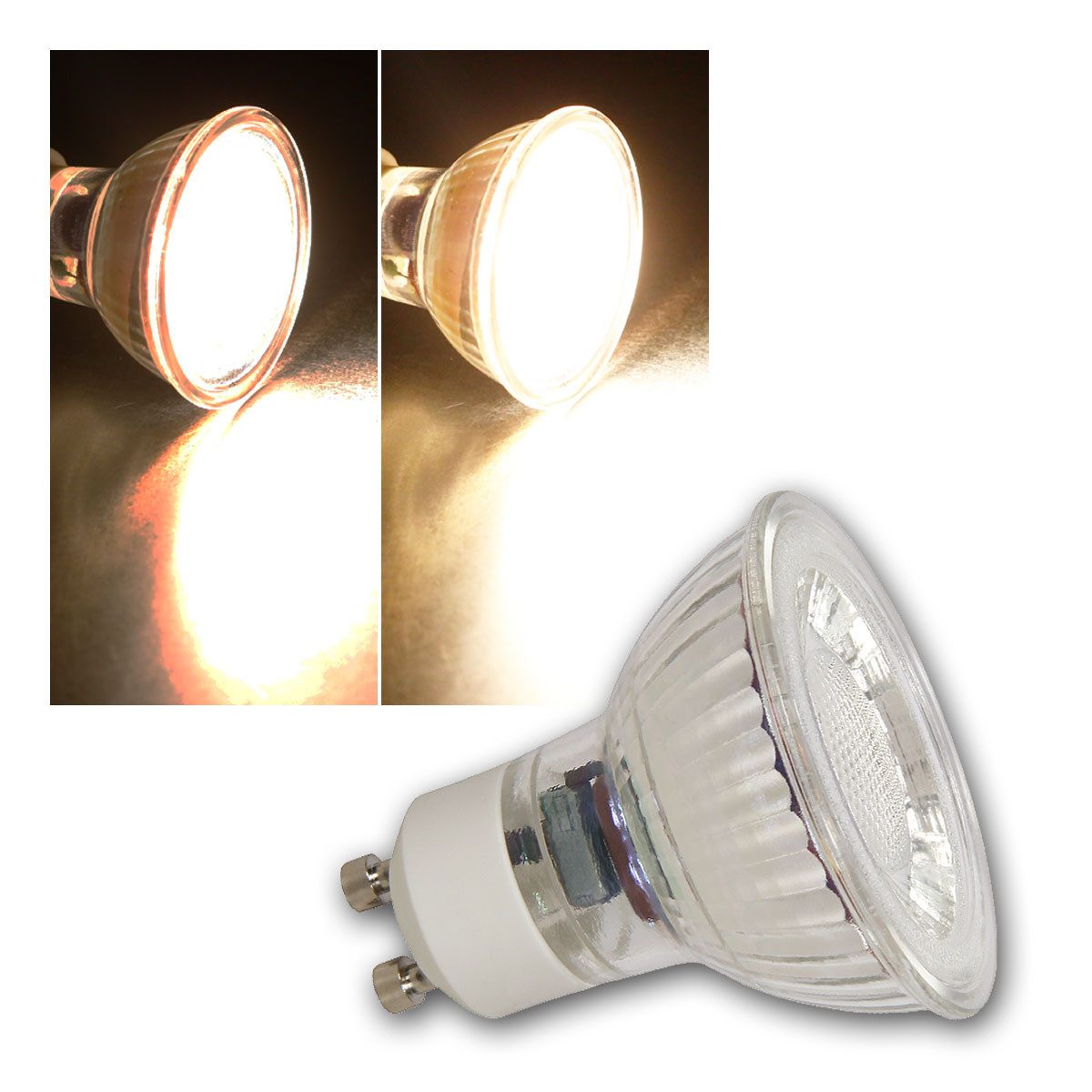 McShine LED-Leuchtmittel GU10 LED Strahler "MCOB dim" 7W 450lm warmweiß 50°, warmweiß