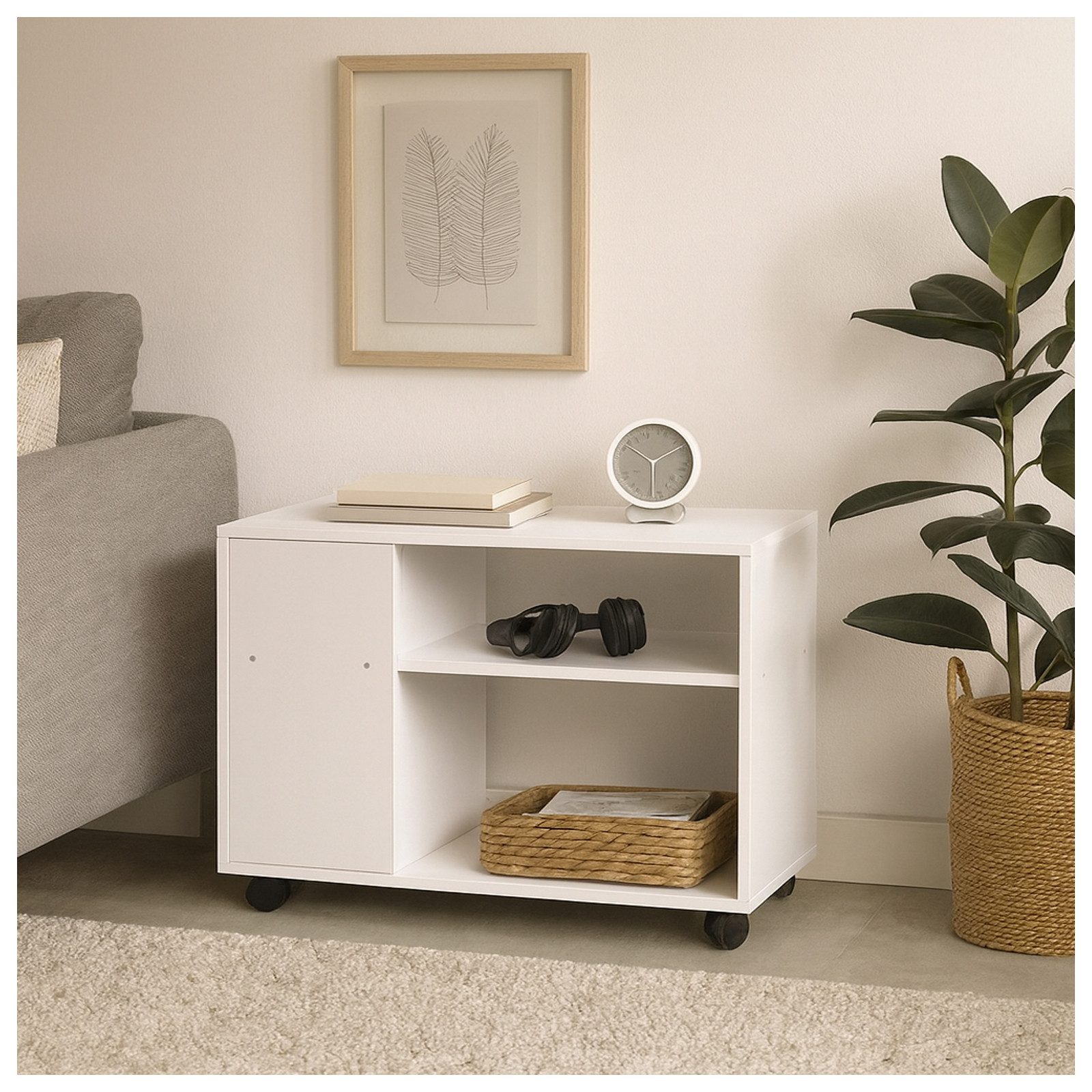 HTI-Living Beistelltisch Beistelltisch auf Rollen Thekla Weiß (Stück, 1-St. günstig online kaufen