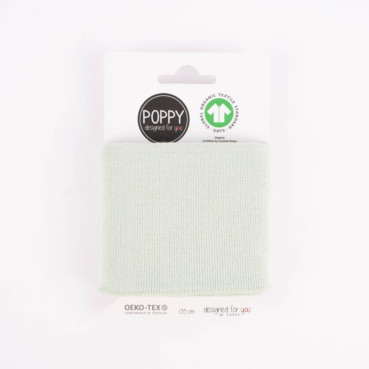 Stoff Cuff Bündchen Fertigbündchen Organic Bio einfarbig mint 7x135cm