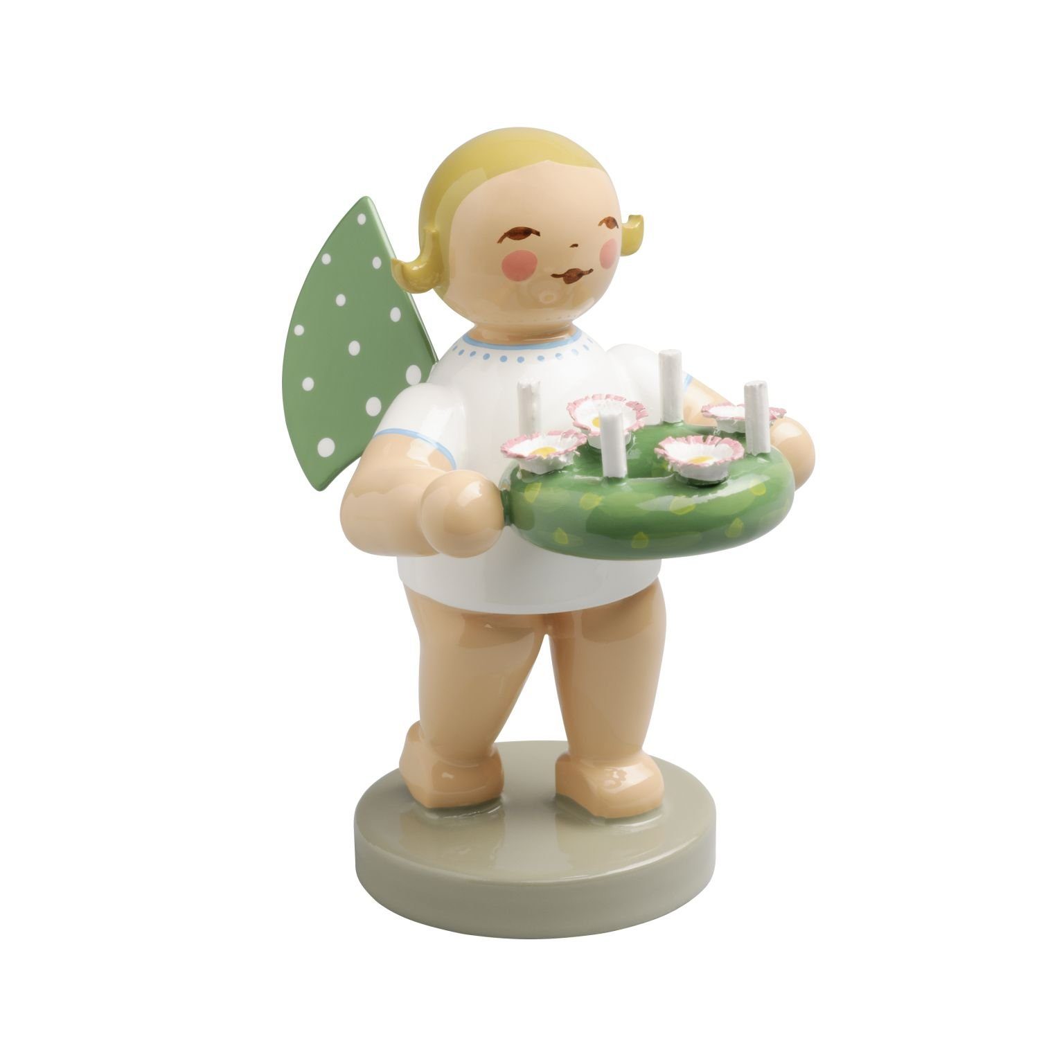 Wendt & Kühn Weihnachtsfigur Engel mit Kranz 650/155, Haarfarbe zufällig bl günstig online kaufen