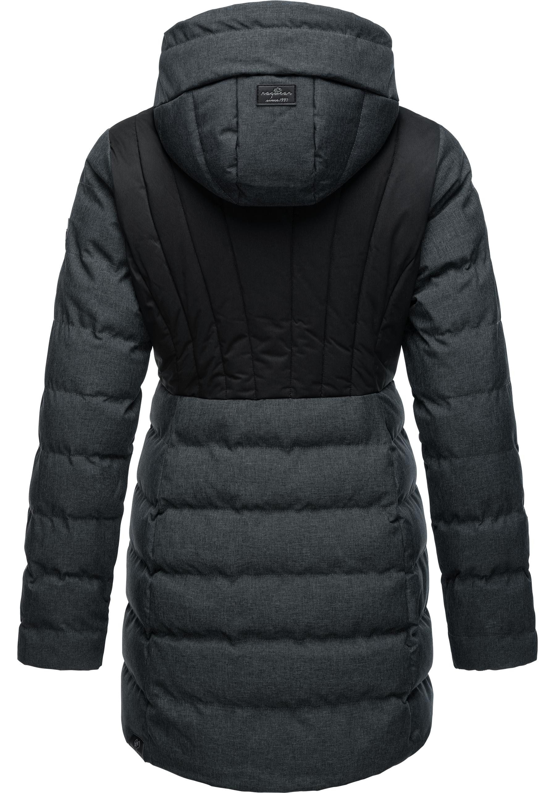 Ragwear Winterjacke Ashanta Block Wasserdichter gesteppter Winterparka mit gefütterter Kapuze