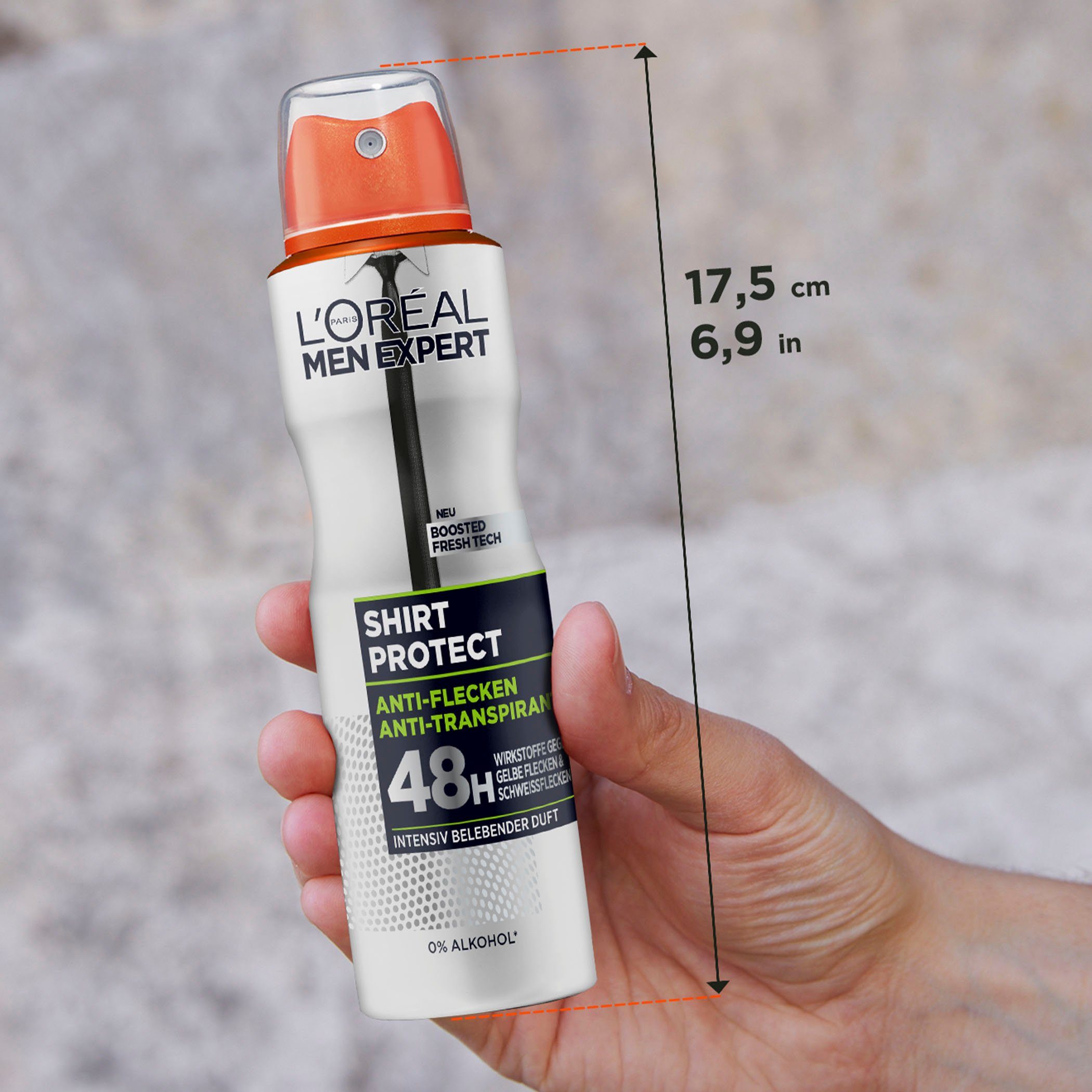 L'ORÉAL PARIS MEN EXPERT Deo-Spray Deo Spray Shirt Control 48h, Packung, 6-tlg., mit hoher Zuverlässigkeit