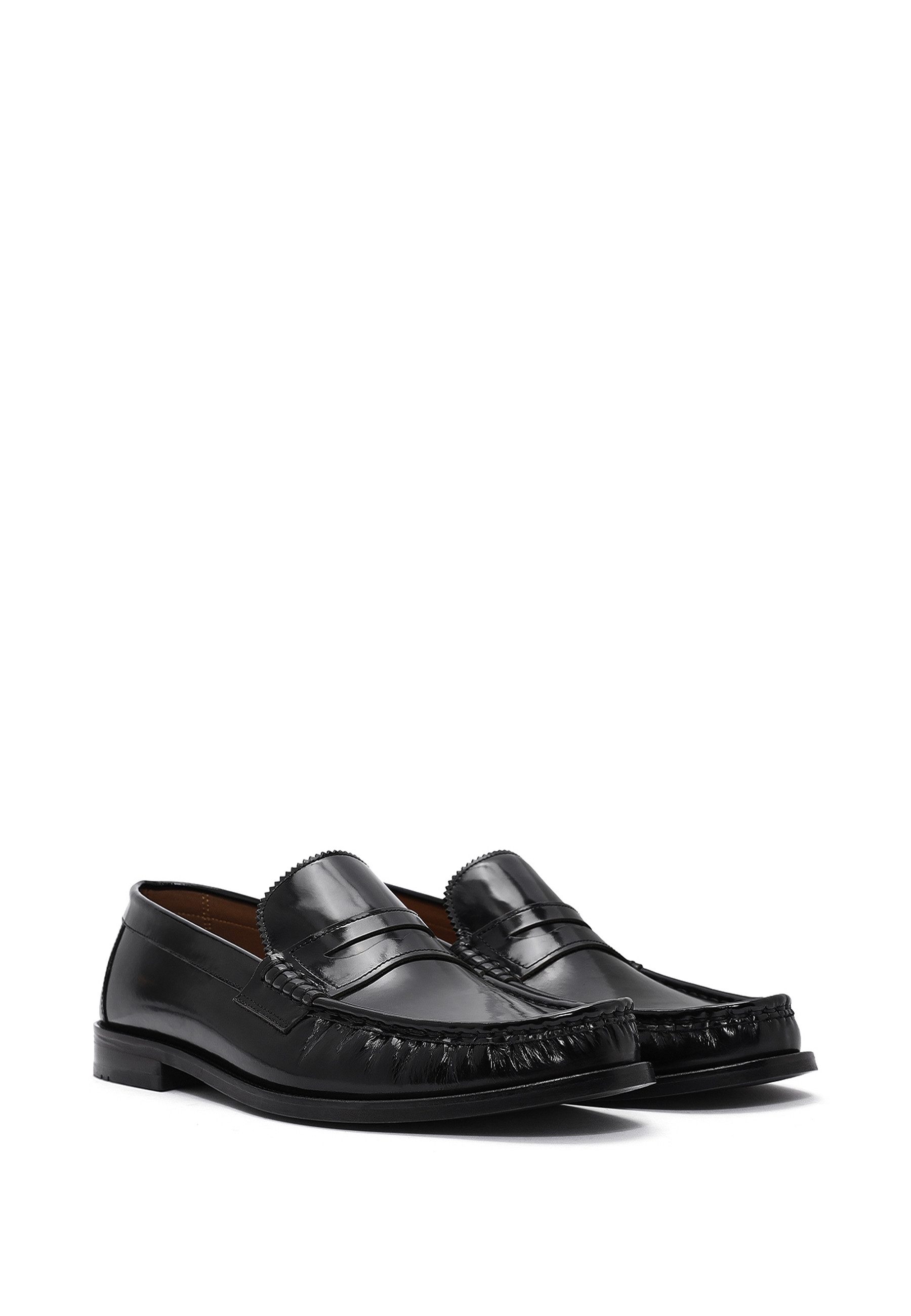 Derimod Klassische Loafer aus Leder Loafer Echtes Leder, Lederfutter, Slip-On-Stil, Poliertes Finish