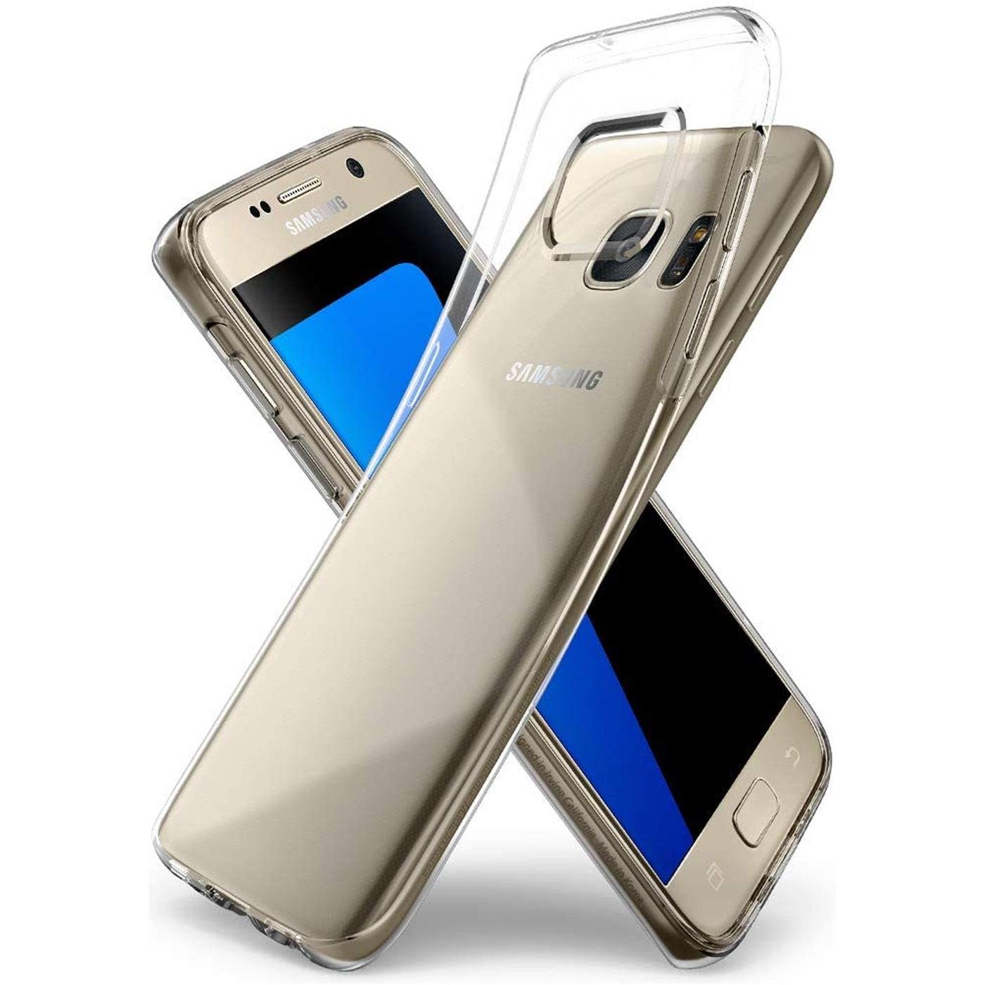 CoolGadget Handyhülle Silikon Handy Hülle Slim für Samsung Galaxy S7 5,1 Zoll, dünne TPU Schutzhülle Case in transparent / durchsichtig