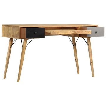 furnicato Schreibtisch mit Schubladen 130 x 50 x 80 cm Massivholz Mango