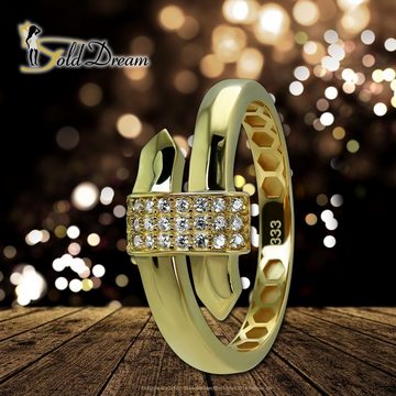 GoldDream Goldring GoldDream Gold Ring Glamour Gr.54 (Fingerring), Damen Ring Glamour, 54 (17,2), 333 Gelbgold - 8 Karat, gold, weiß